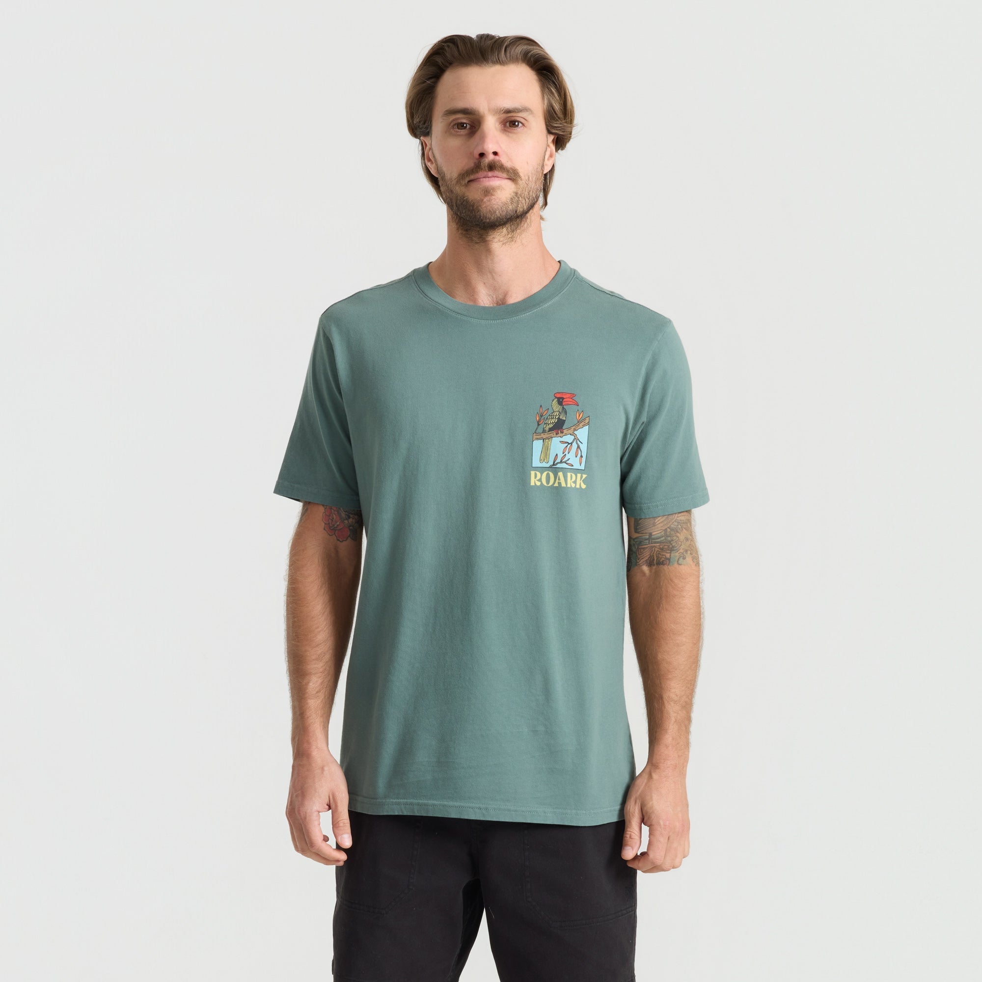 Roark Enjoy Premium Tee short sleeve tees hombre detail 2 | Slate Green