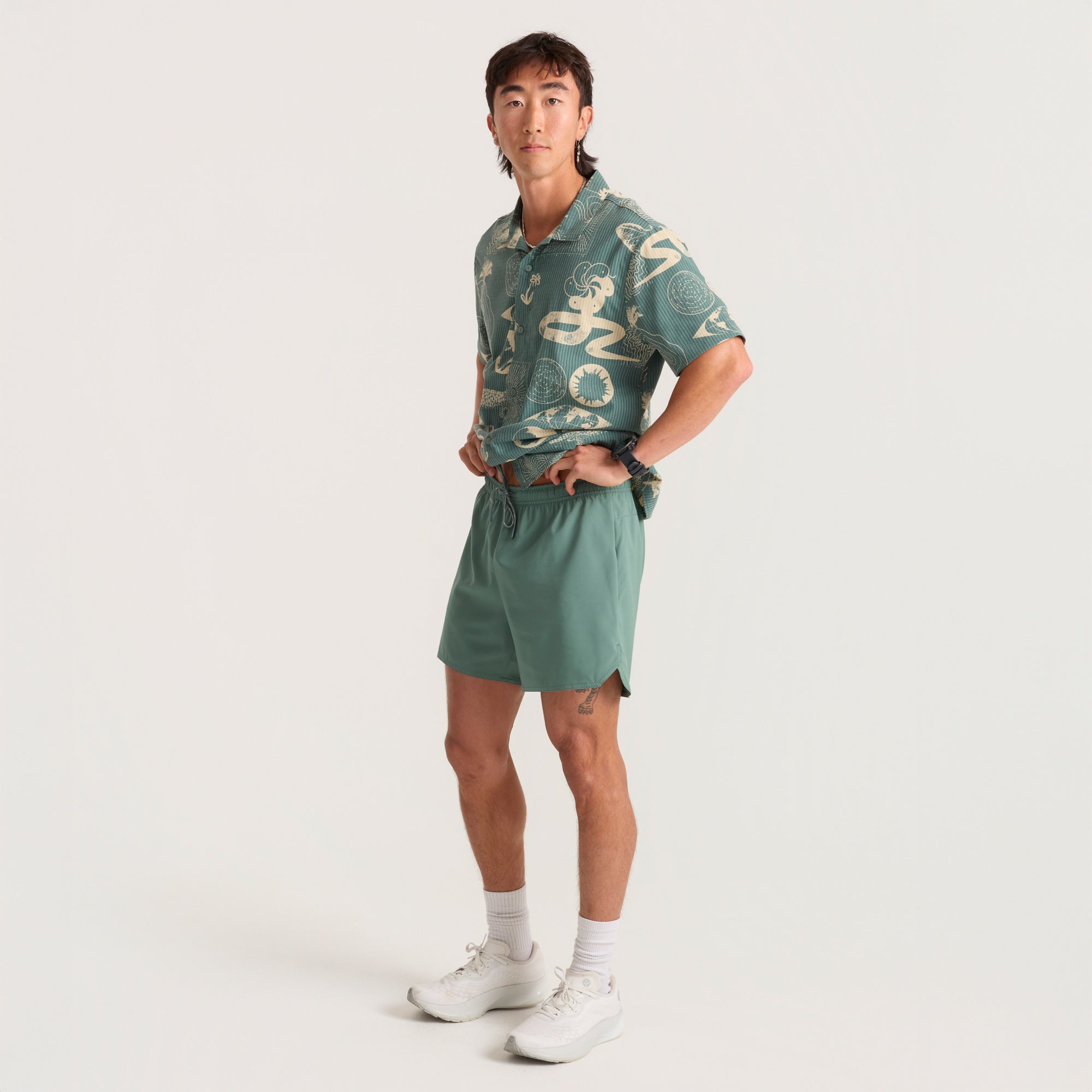 Roark Baja 5" Shorts running shorts hombre detail 5 | Slate Green