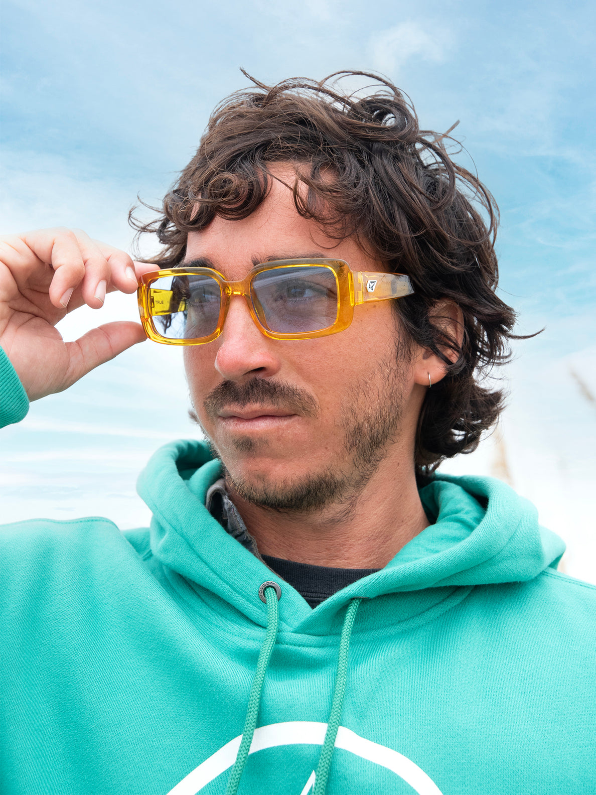 Volcom True Sunglasses - Gloss Mustard/Blue
