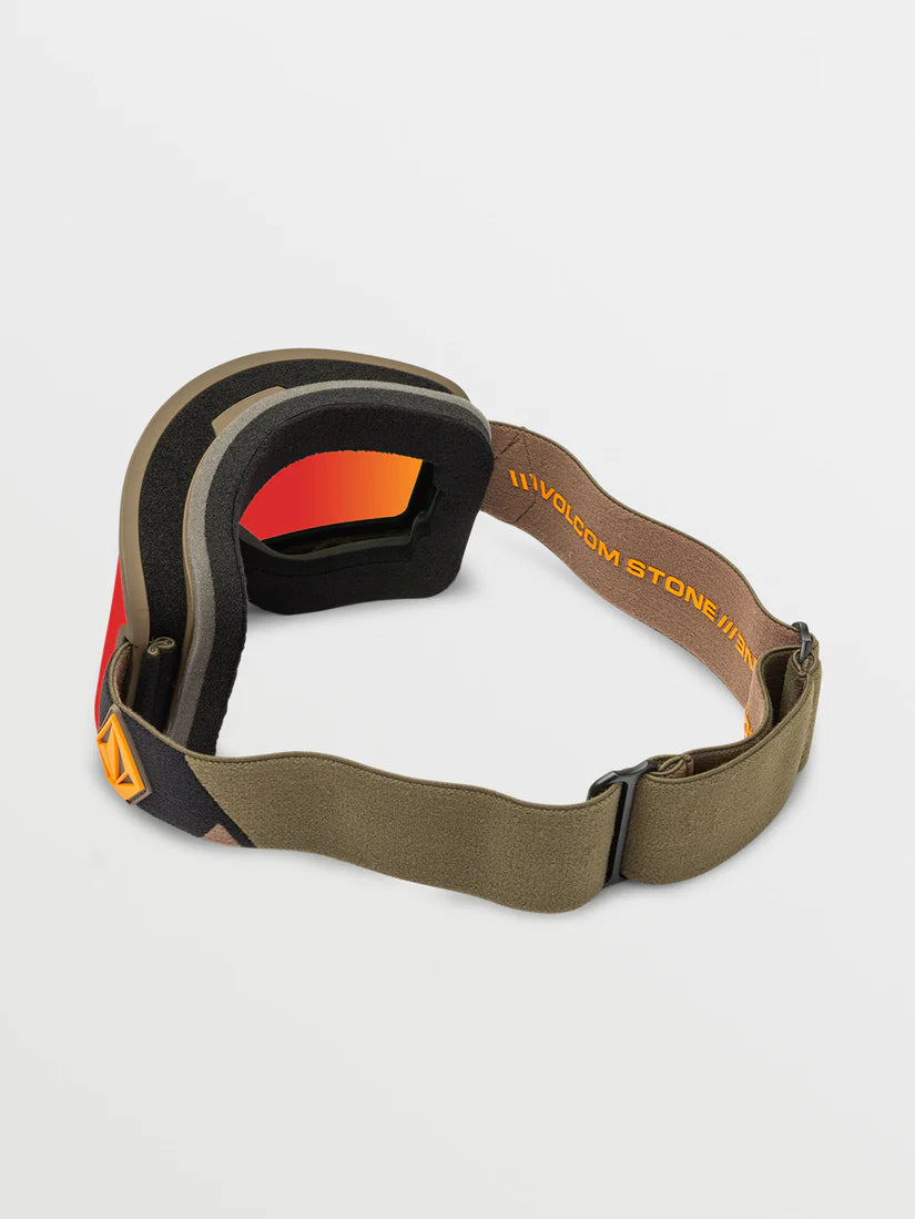 Volcom Garden Blizzard Schutzbrille – Militärgold/Rotchrom + zusätzliche Linse