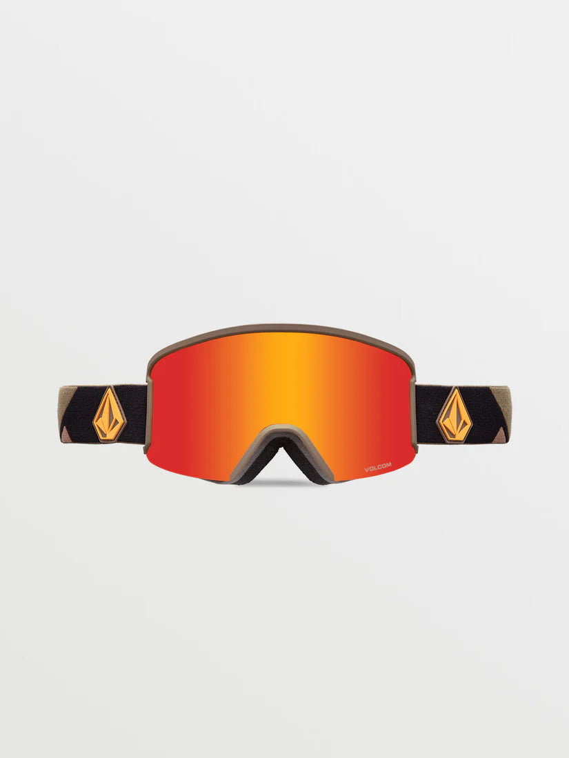 Volcom Garden Blizzard Schutzbrille – Militärgold/Rotchrom + zusätzliche Linse