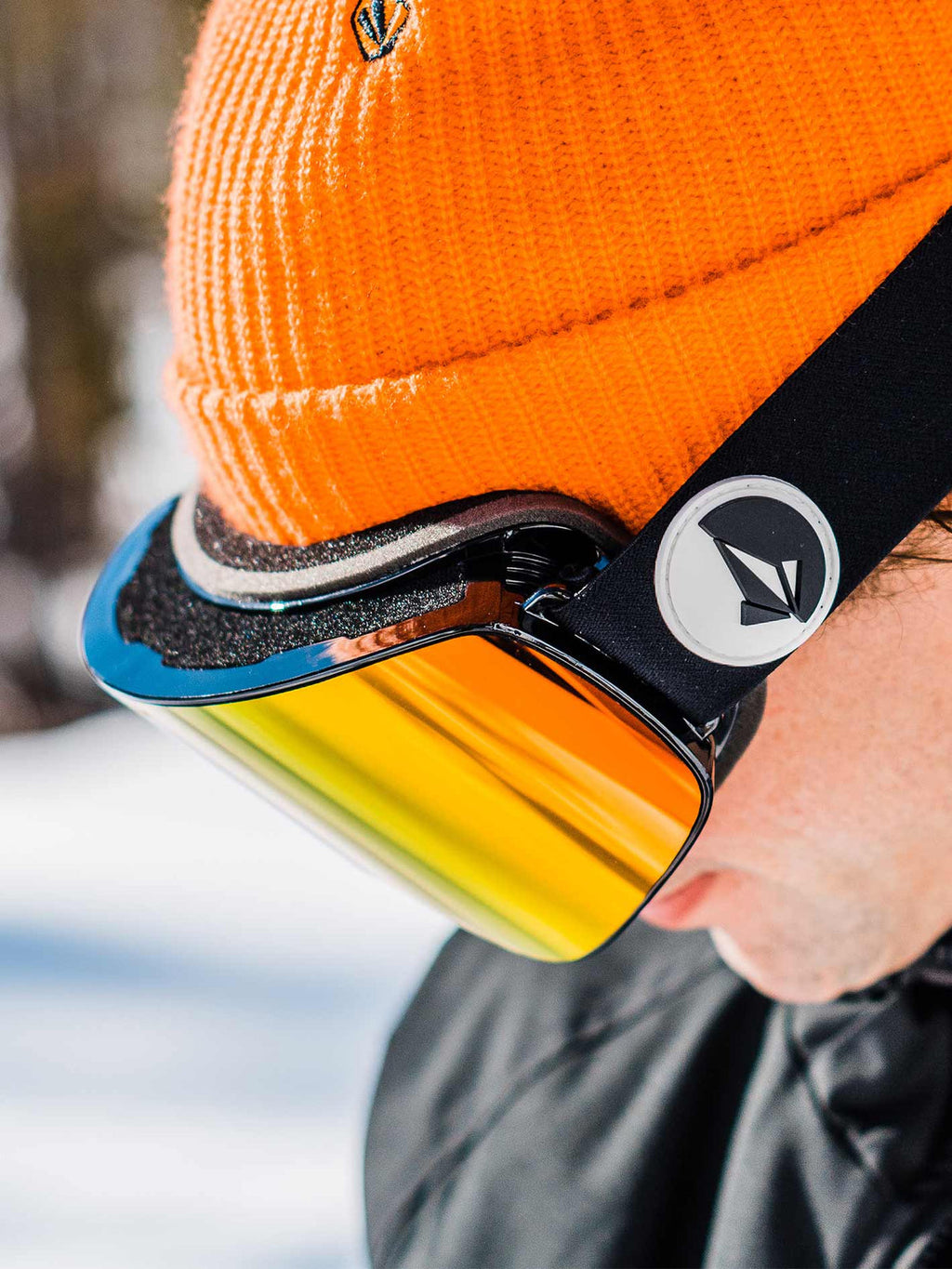 Volcom Odyssey Gloss Black Blizzard Goggles (Bonus Lens) + Red Chrome