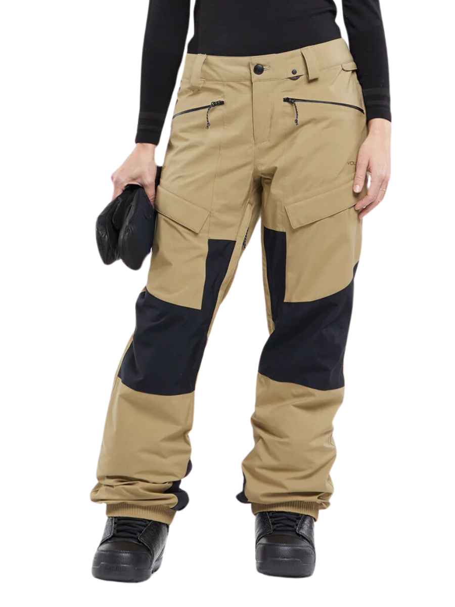 Volcom V.Co AT Stretch GoreTex Women's Snowboard Pants - Dark Khaki