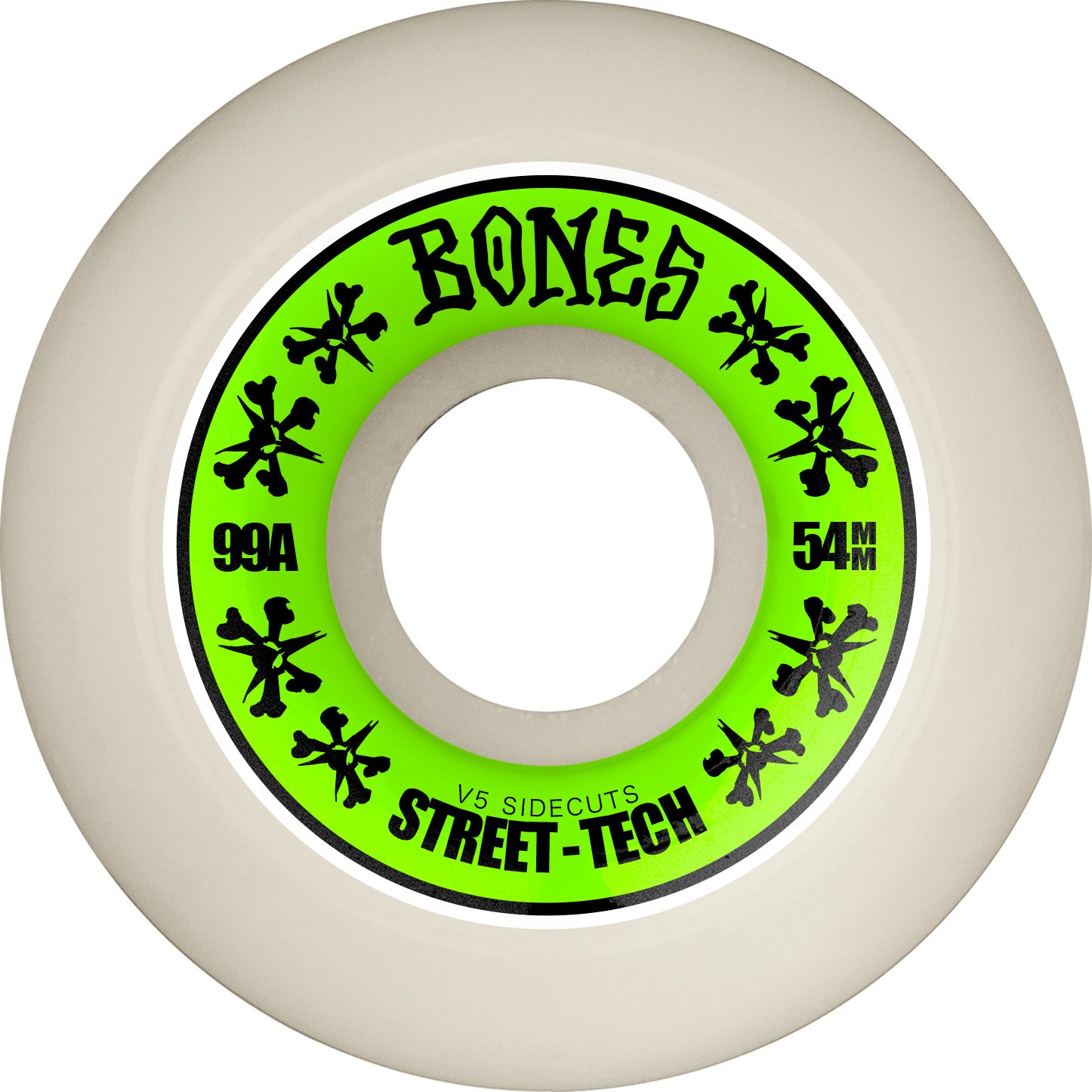 Bones Wheels STF V5 Sidecut 54mm White 99a ruedas del monopatín detail 1 | White