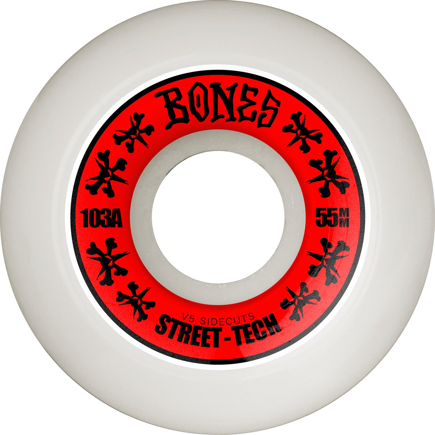 Bones Wheels STF Annuals V5 Sidecut 55mm White 103a ruedas del monopatín detail 1 | White