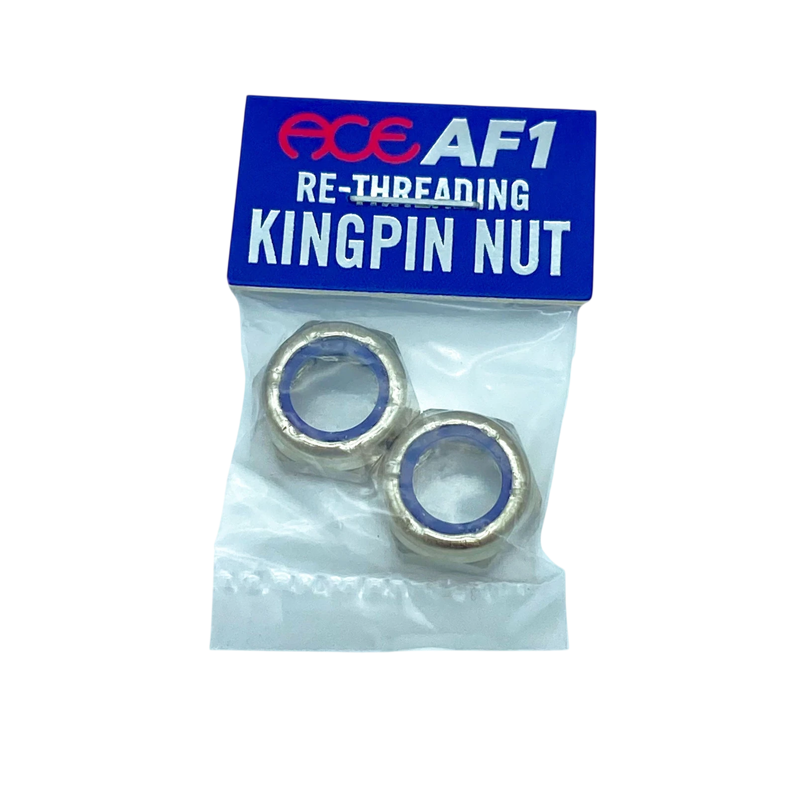 Ace Ace Re-Threading Kingpin Nuts (Pack of 2) tornillos de skate | Silver