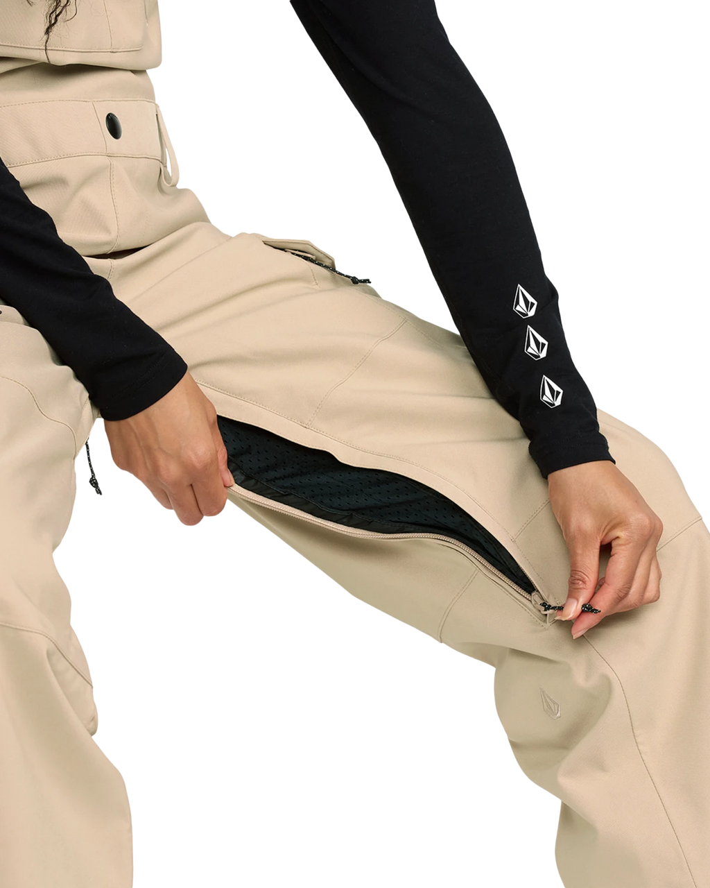 Volcom CRESTON 3D STRETCH BIB OVERALL pantalón mujer detail 8 | Oatmeal