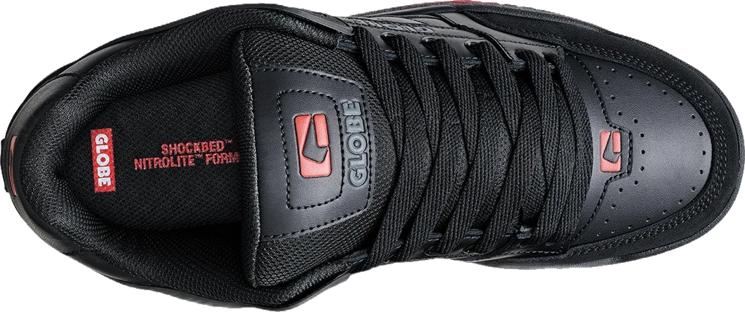 Globe Tilt calzado hombre detail 1 | Black/Red/Charcoal