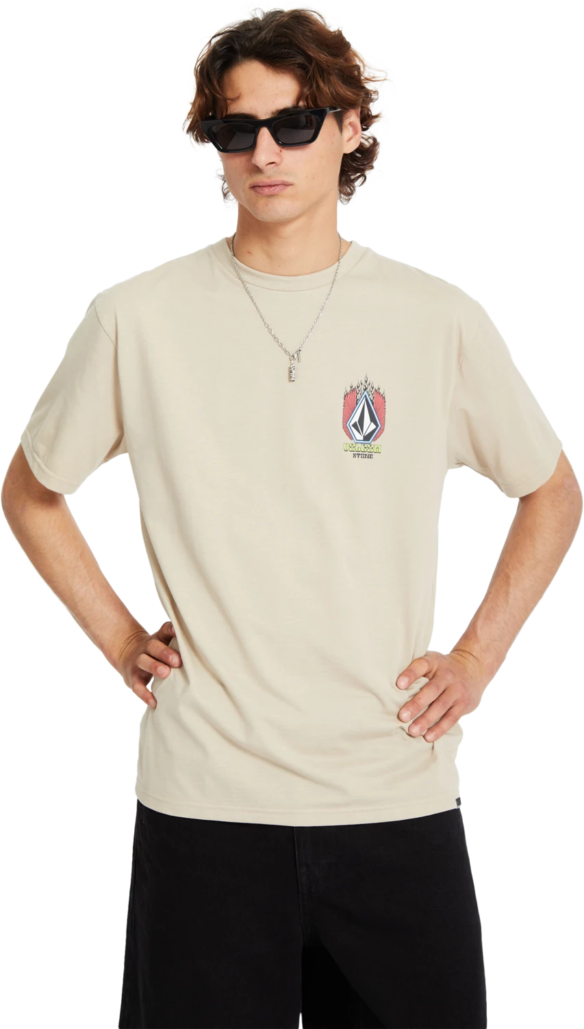 Volcom Draggin Stone Hth camiseta manga corta hombre detail 4 | LIGHT KHAKI