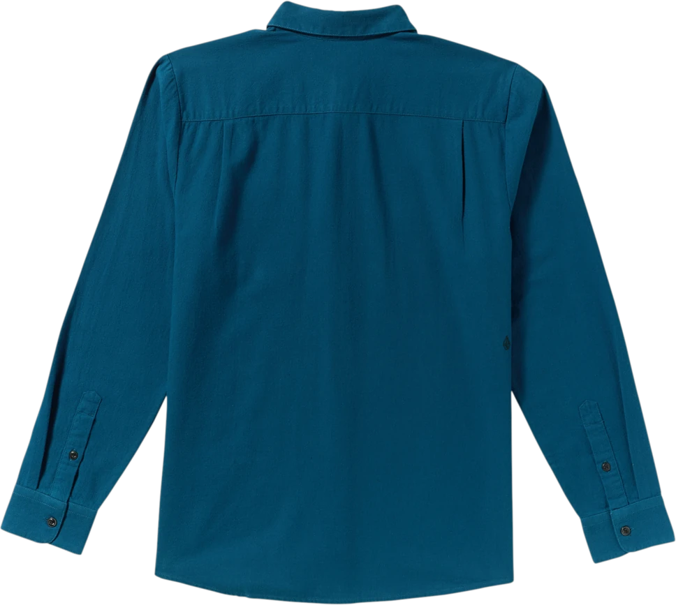 Volcom Caden Solid Shirt camisa manga larga hombre detail 4 | Cosmic Blue