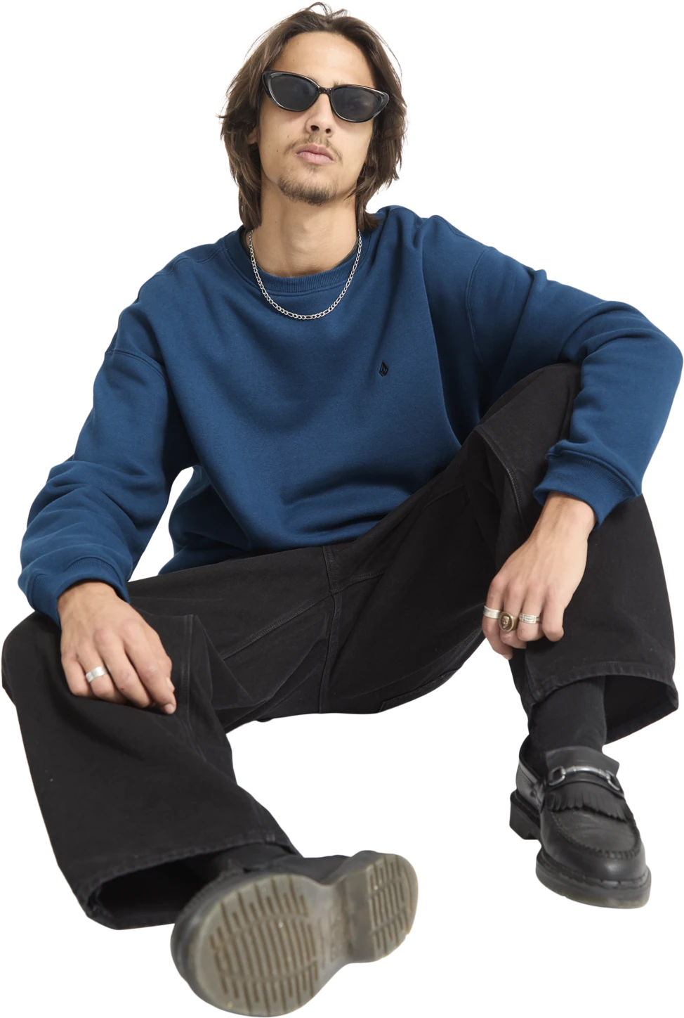 Volcom Single Stone sudadera hombre detail 3 | Cosmic Blue