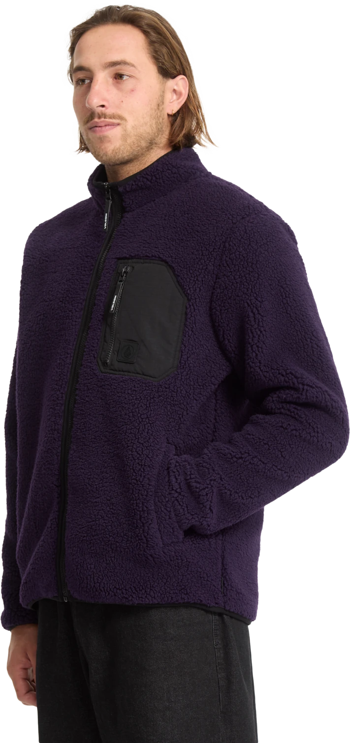 Volcom Muzzer Fuzzar sudadera con cremallera hombre detail 6 | Dark Purple