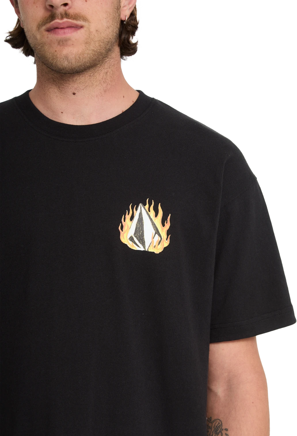 Volcom DOUBLE FANTASY LSE SST camiseta manga corta hombre detail 3 | BLACK