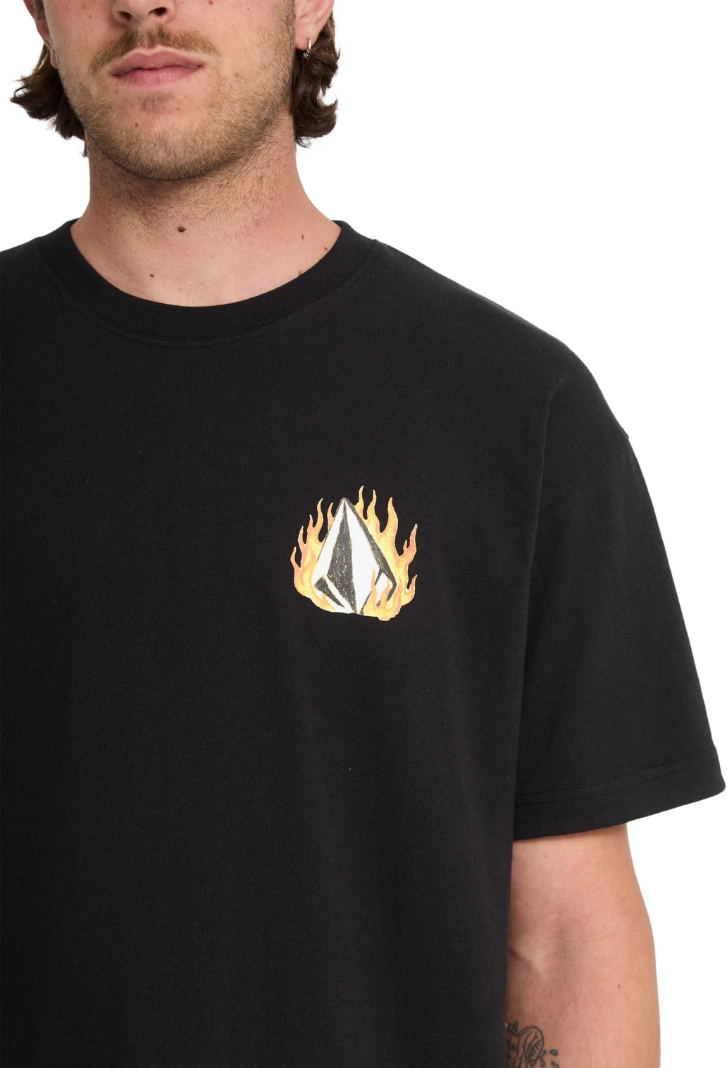 Volcom DOUBLE FANTASY LSE SST camiseta manga corta hombre detail 3 | BLACK