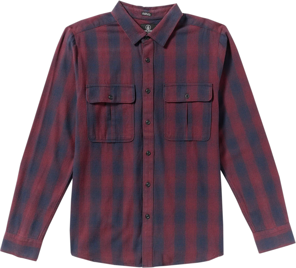 Volcom Shadowstone Flannel Shirt camisa manga larga hombre detail 5 | Navy
