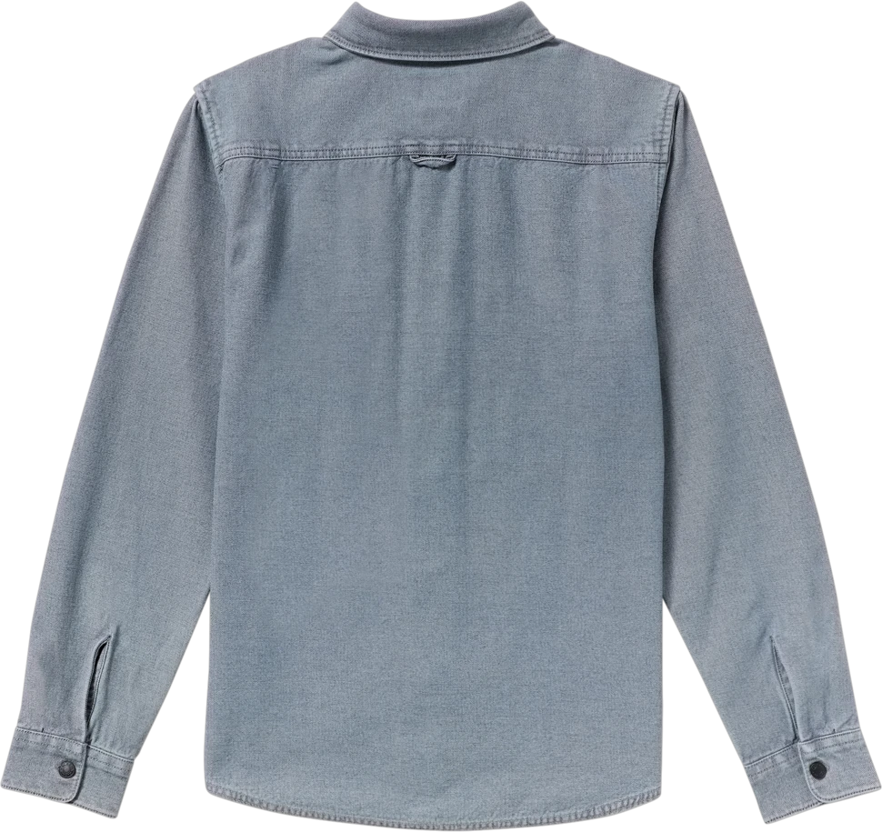 Volcom Levelstone Shirt camisa manga larga hombre detail 6 | Blue Wash