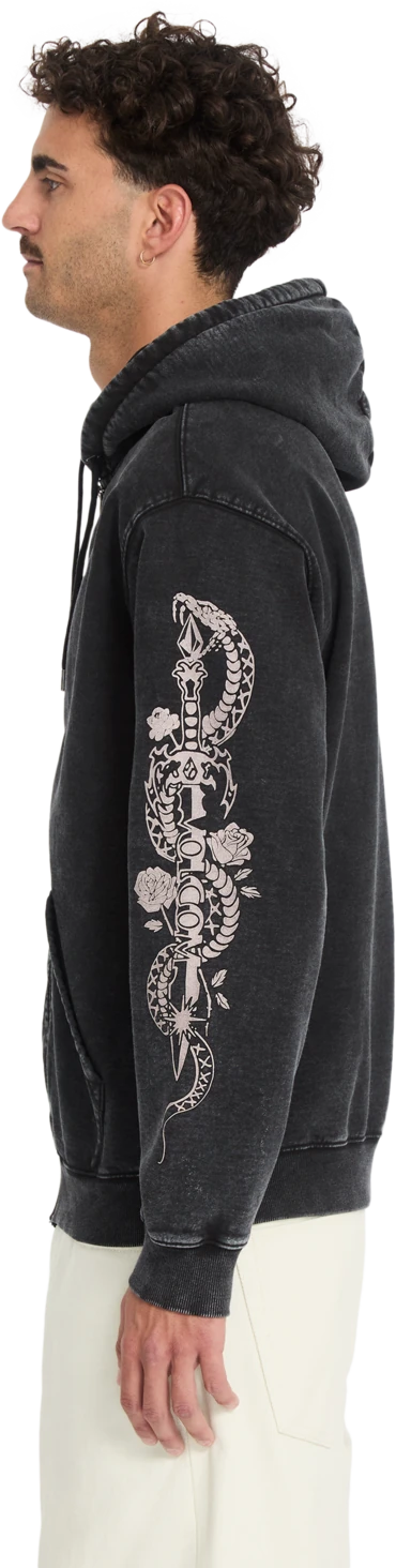 Volcom DIE BY THE STONE ZIP sudadera con capucha hombre detail 2 | Light Acid Black