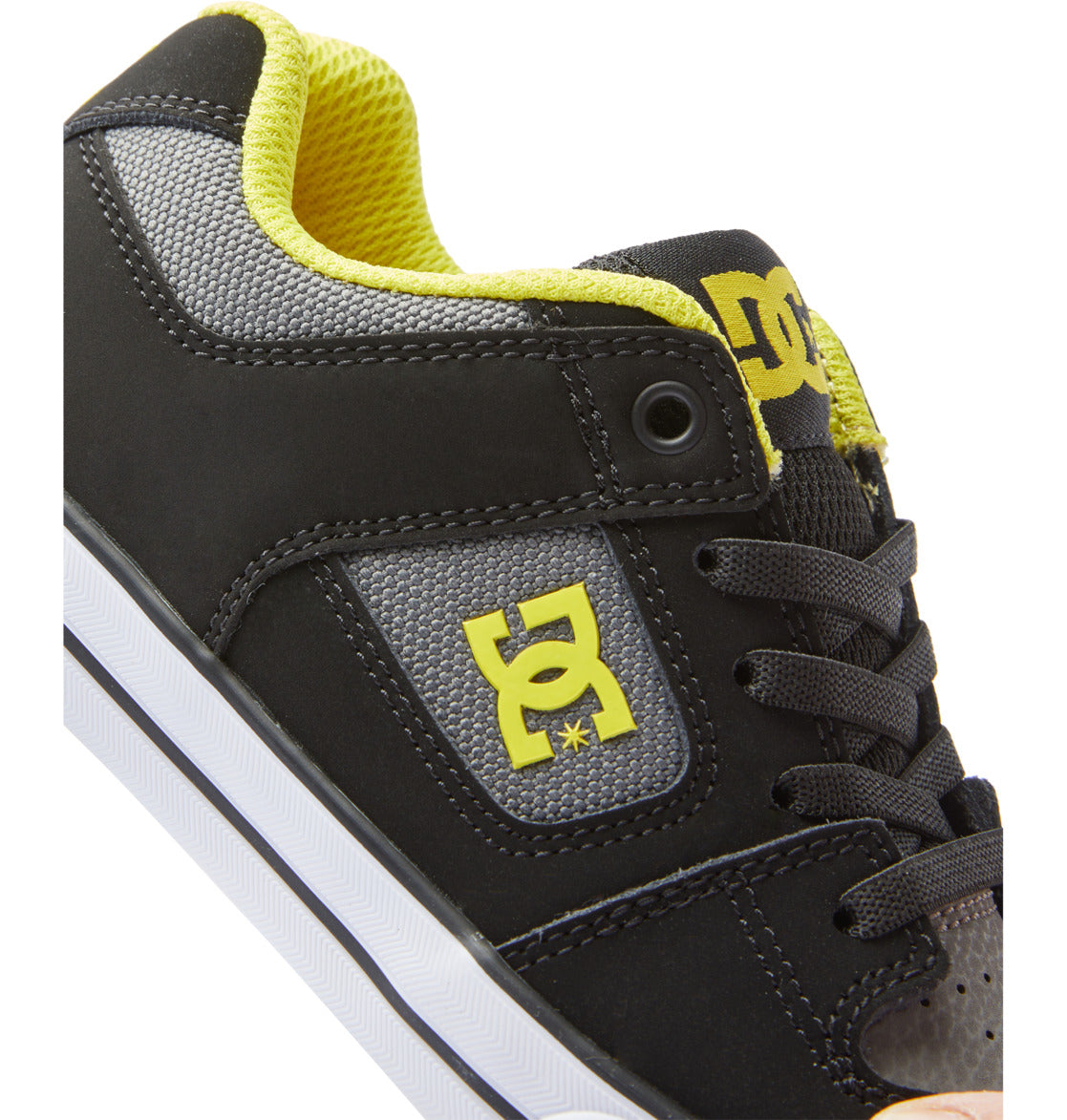 Scarpe da ginnastica DC Pure Elastic nere/verde lime da ragazzo