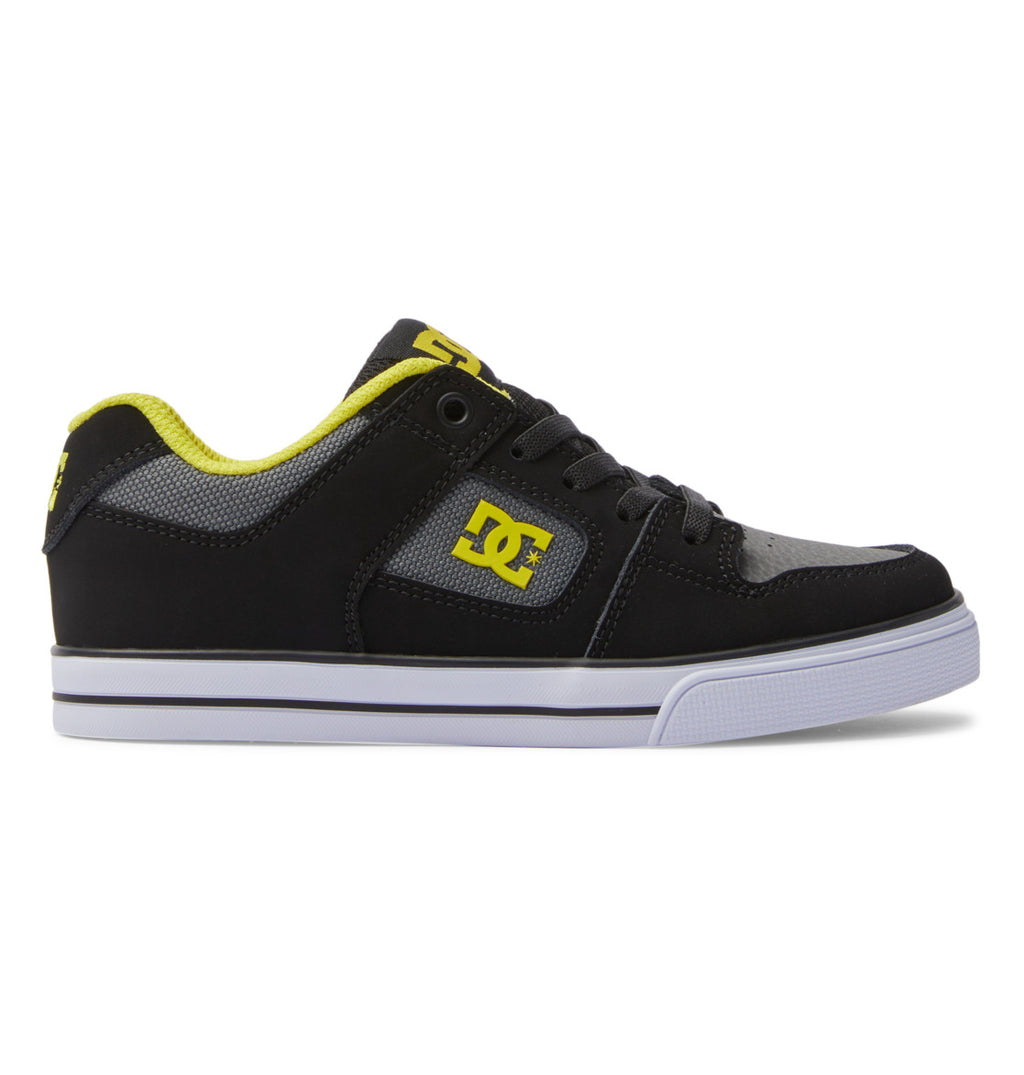 Scarpe da ginnastica DC Pure Elastic nere/verde lime da ragazzo