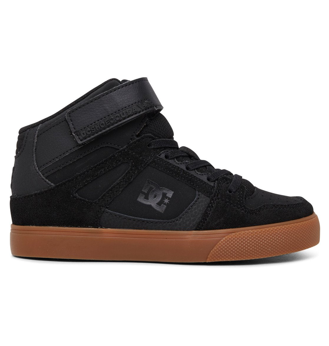 Zapatillas DC Shoes Pure High-Top Ev Para Hombre - Color Black/gum, Talla 36 EU, Caña Media, Cierre De Velcro Y Cordones Elásticos