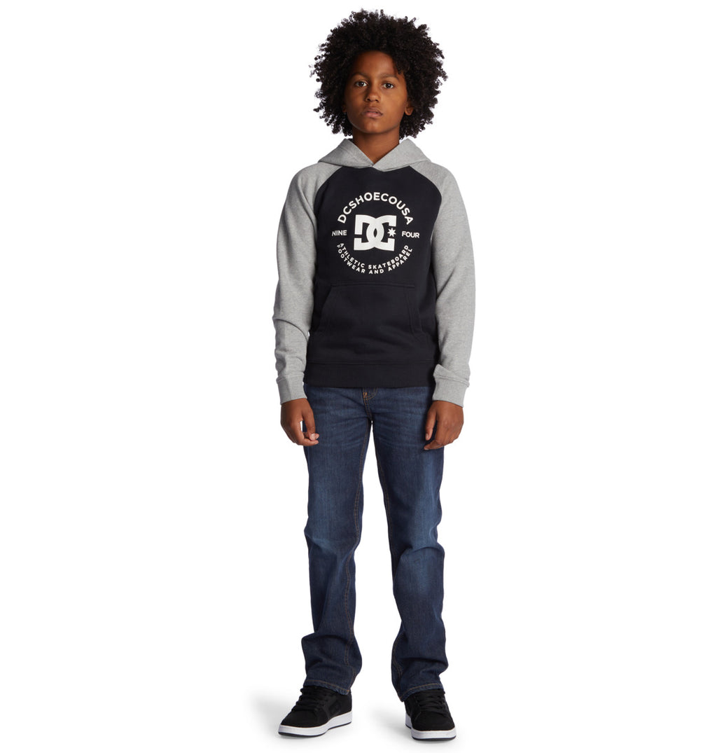Felpa DC Star Polot Raglan da ragazzo Nera/Grigio Erica
