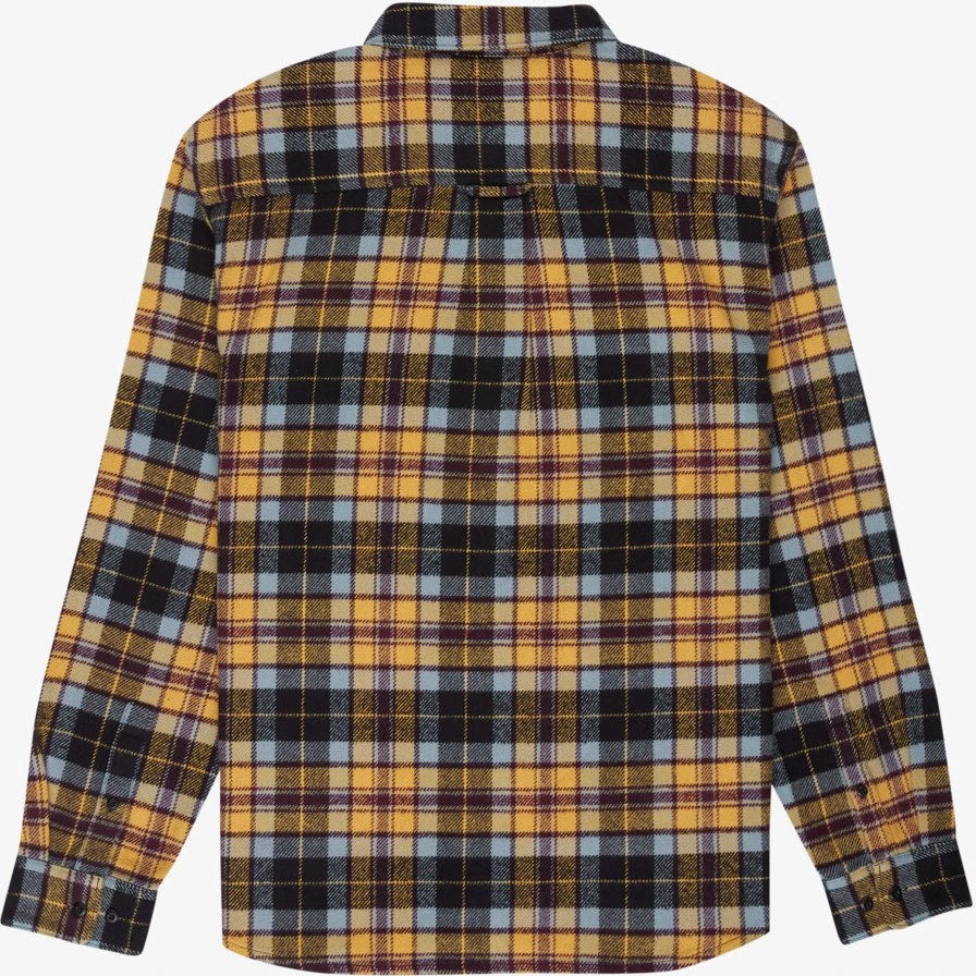 Rvca Hugues Heavy Flannel Camisa de manga larga Naranja Hombre camisas hombre detail 3 | Naranja