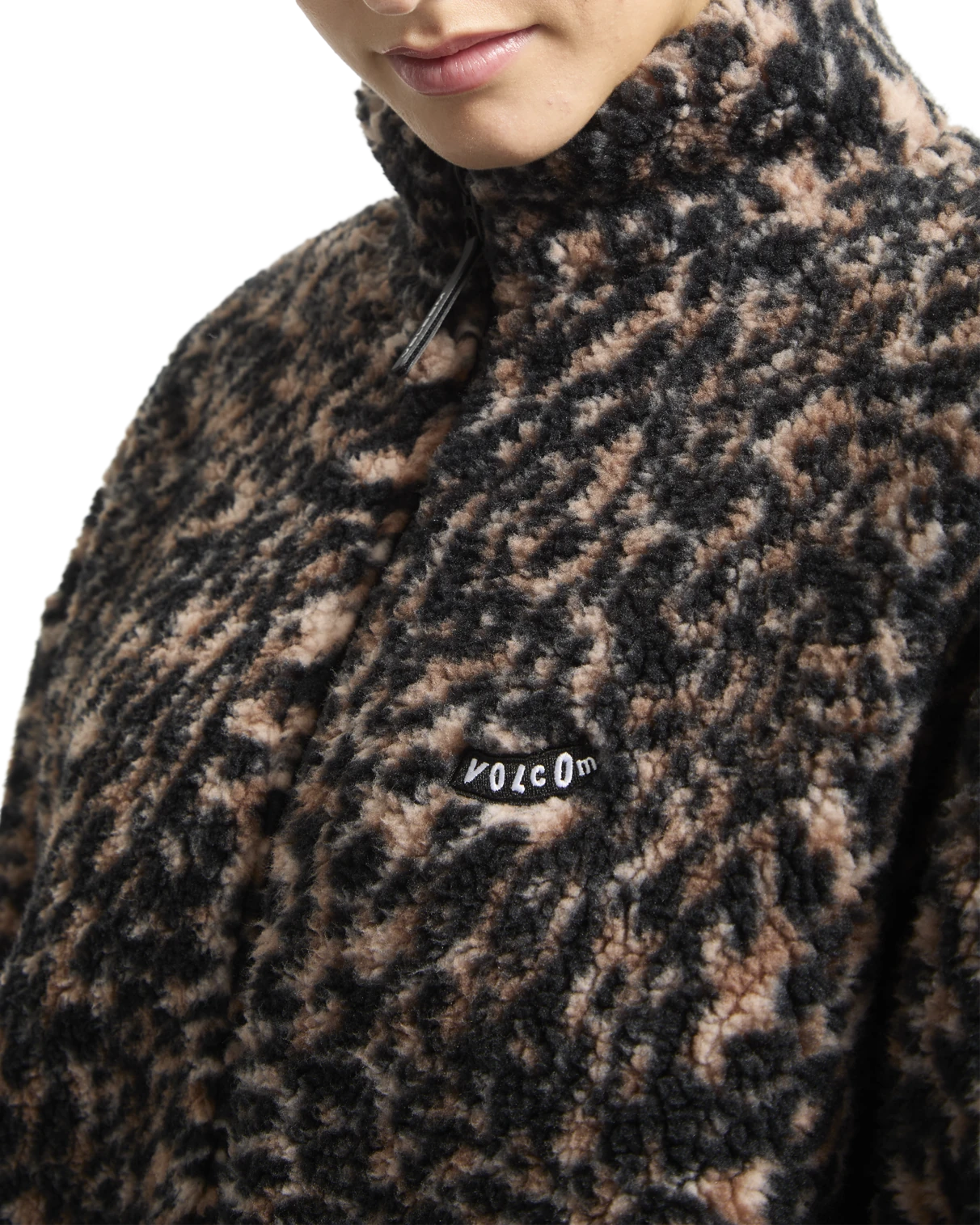 Volcom Wylding Out Sherpa sudadera con cremallera mujer detail 2 | Animal Print