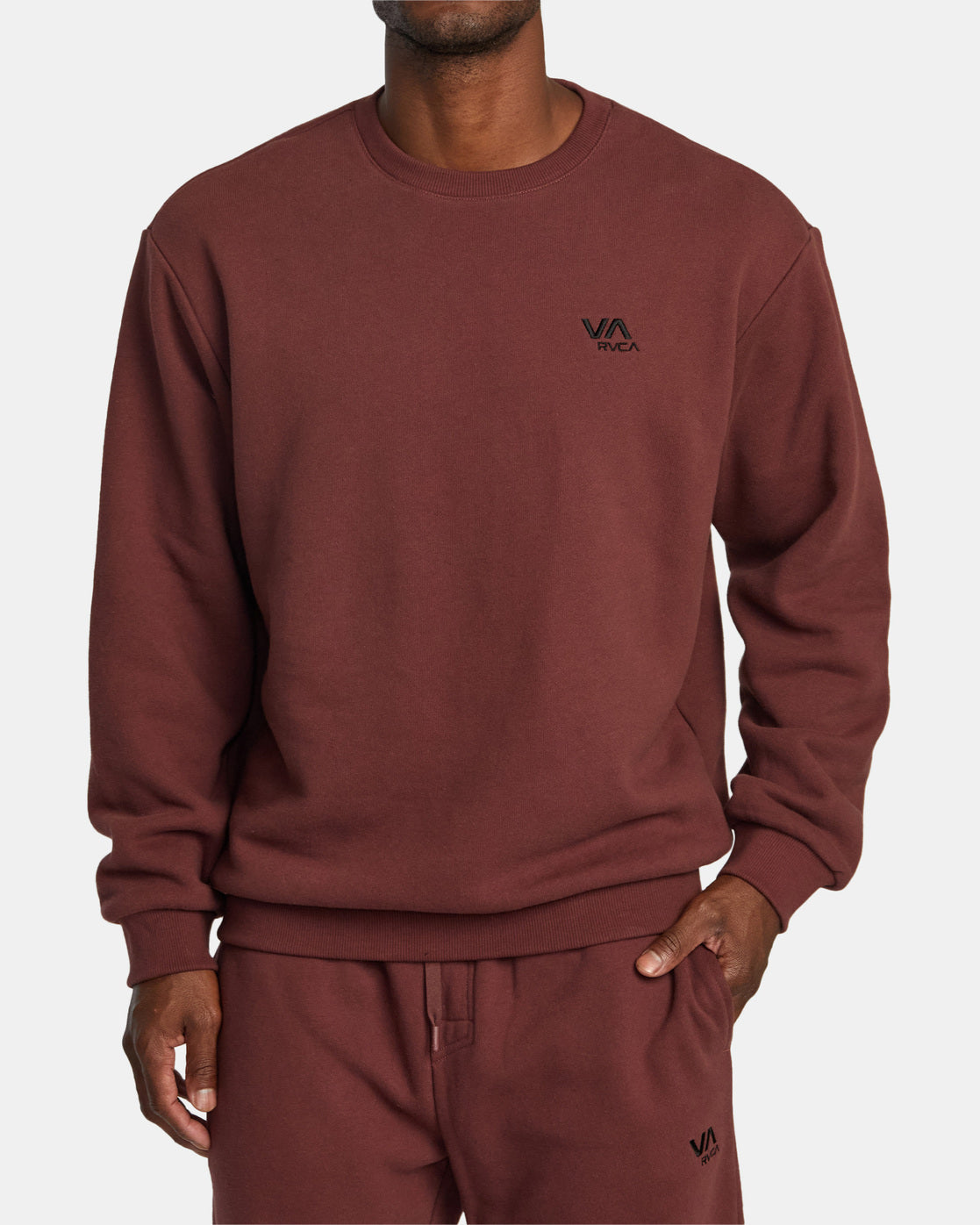 RVCA VA Essential Crew Sweatshirt – Burgunderrot | alle Sweatshirts | Meistverkaufte Produkte | Neue Produkte | Neueste Produkte | Pullover-Hoodies | Sammlung_Zalando | surfdevils.com