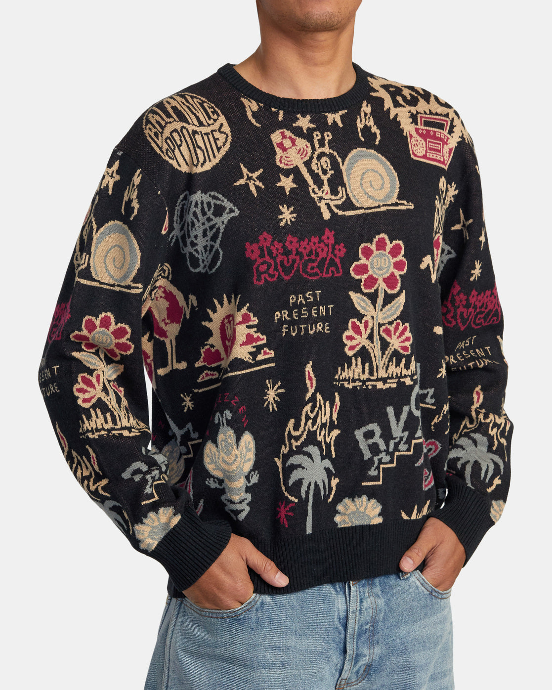 Maglione RVCA Scattered Crew - Nero pirata