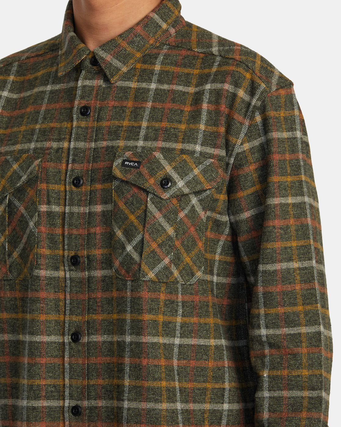 Rvca Hughes Flanellhemd – warmes Grau