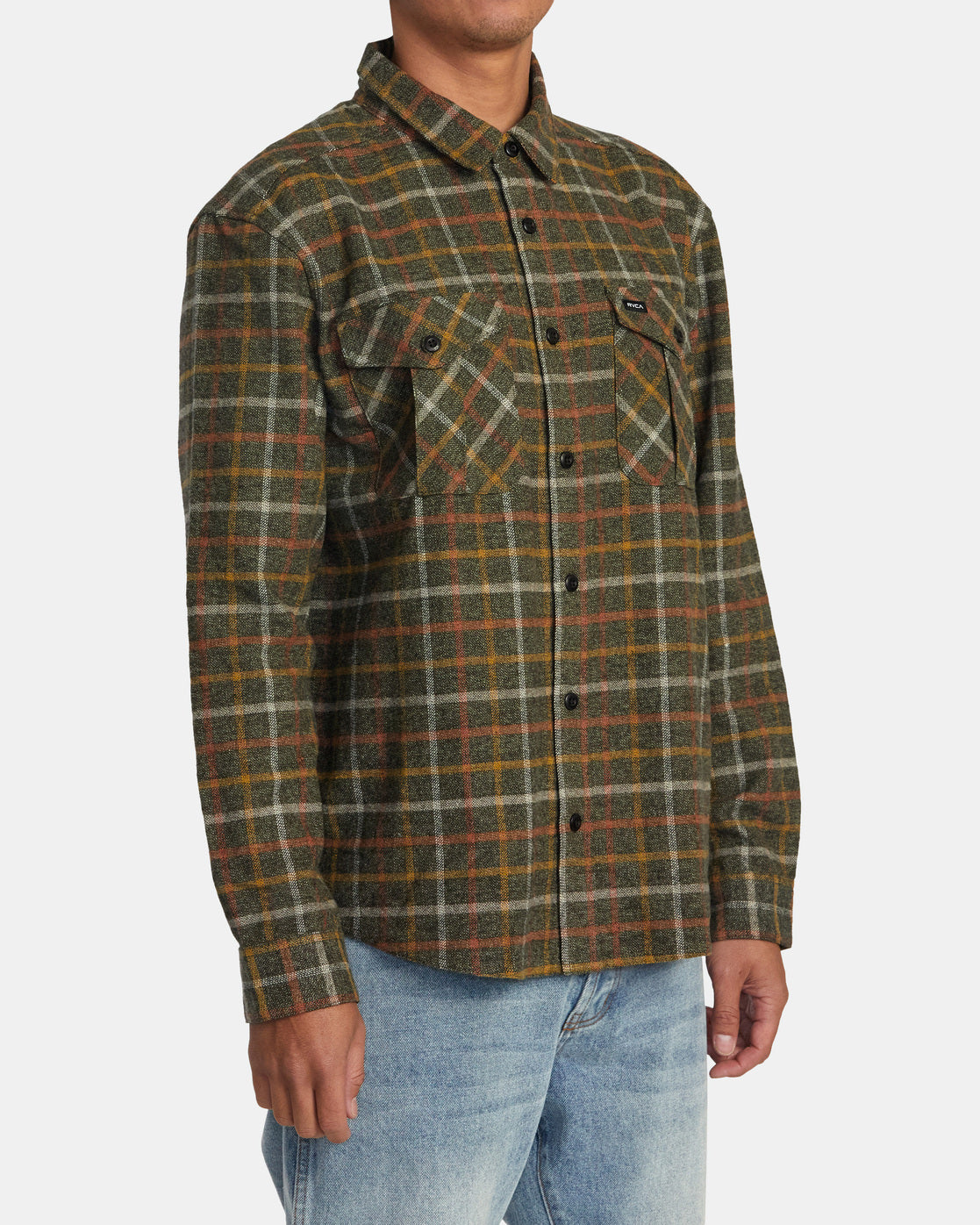 Rvca Hughes Flanellhemd – warmes Grau