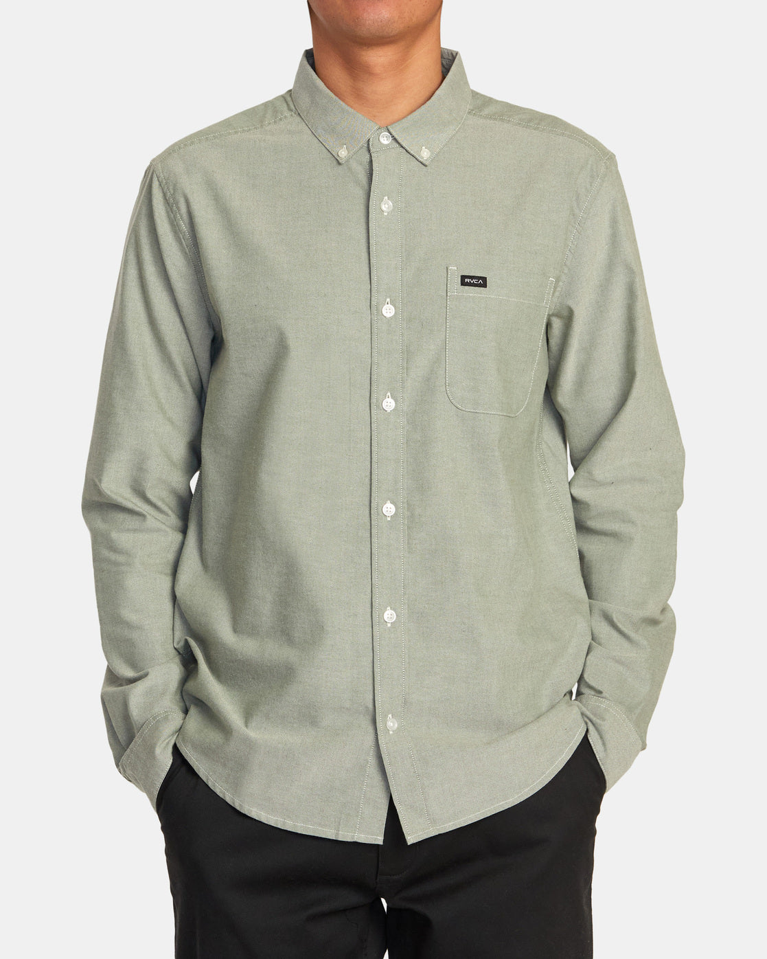 RVCA Chemise Stretch That'll Do - Vert Collège