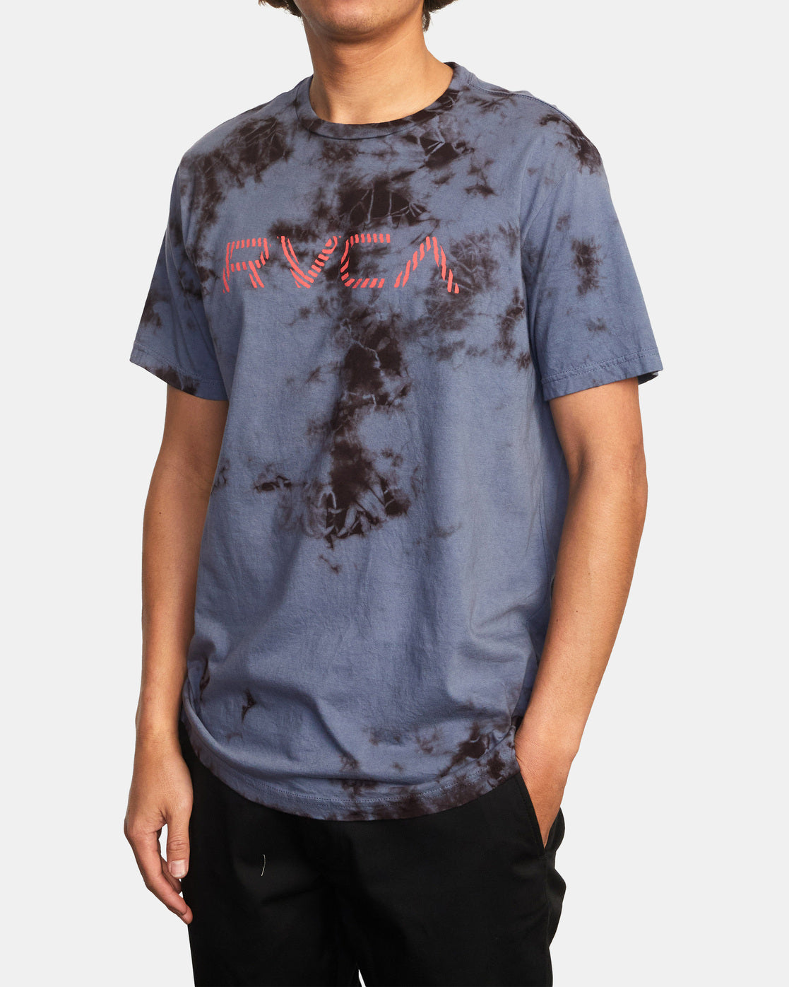 Rvca Radar Marshmallow/Graues Tie-Dye-T-Shirt | Meistverkaufte Produkte | Neue Produkte | Neueste Produkte | surfdevils.com