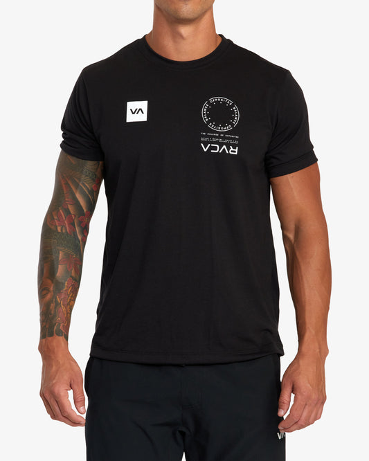 RVCA VA Sport Mark Technisches T-Shirt – Schwarz