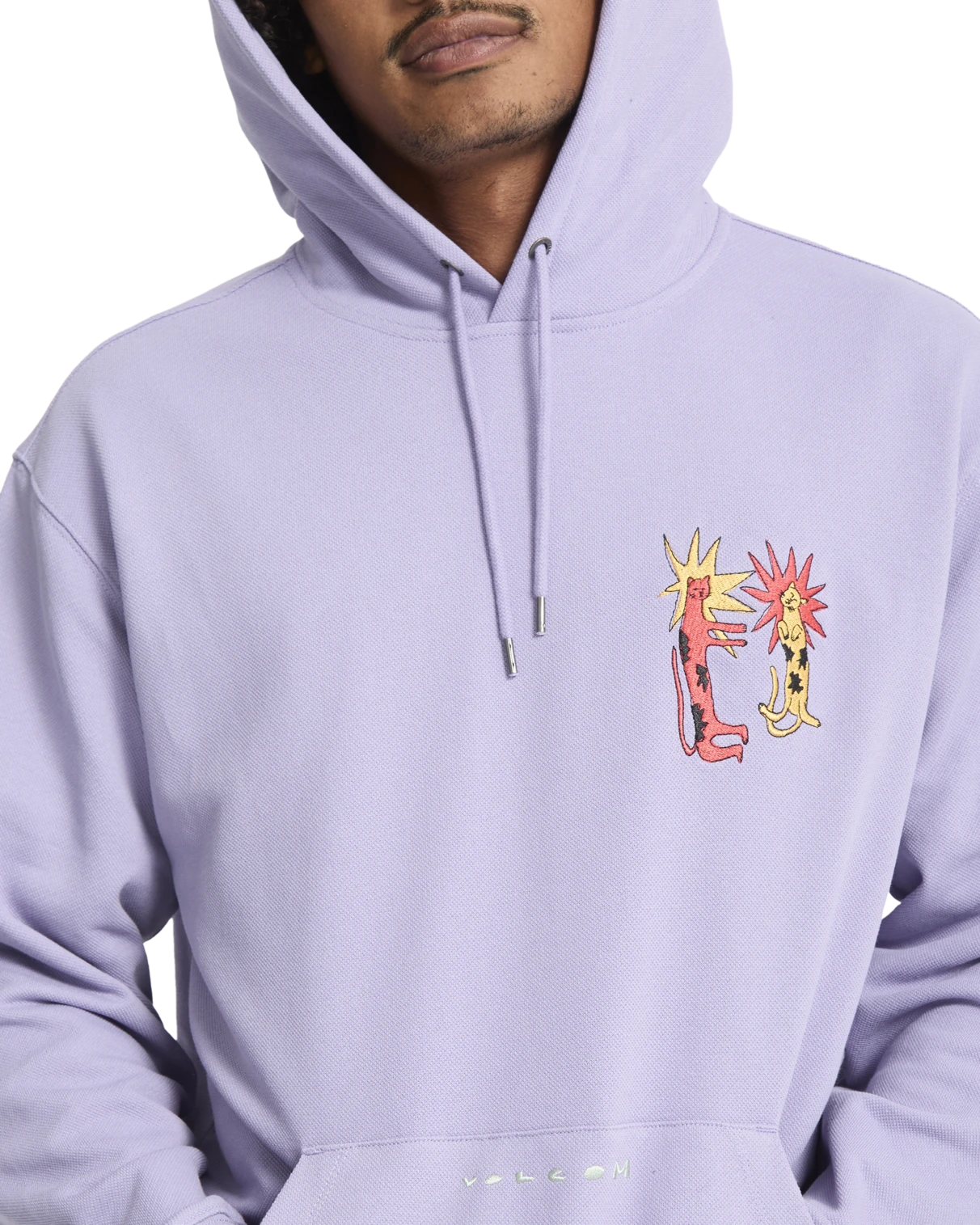 Volcom Longo Cats sudadera con capucha hombre detail 5 | Purple Ash