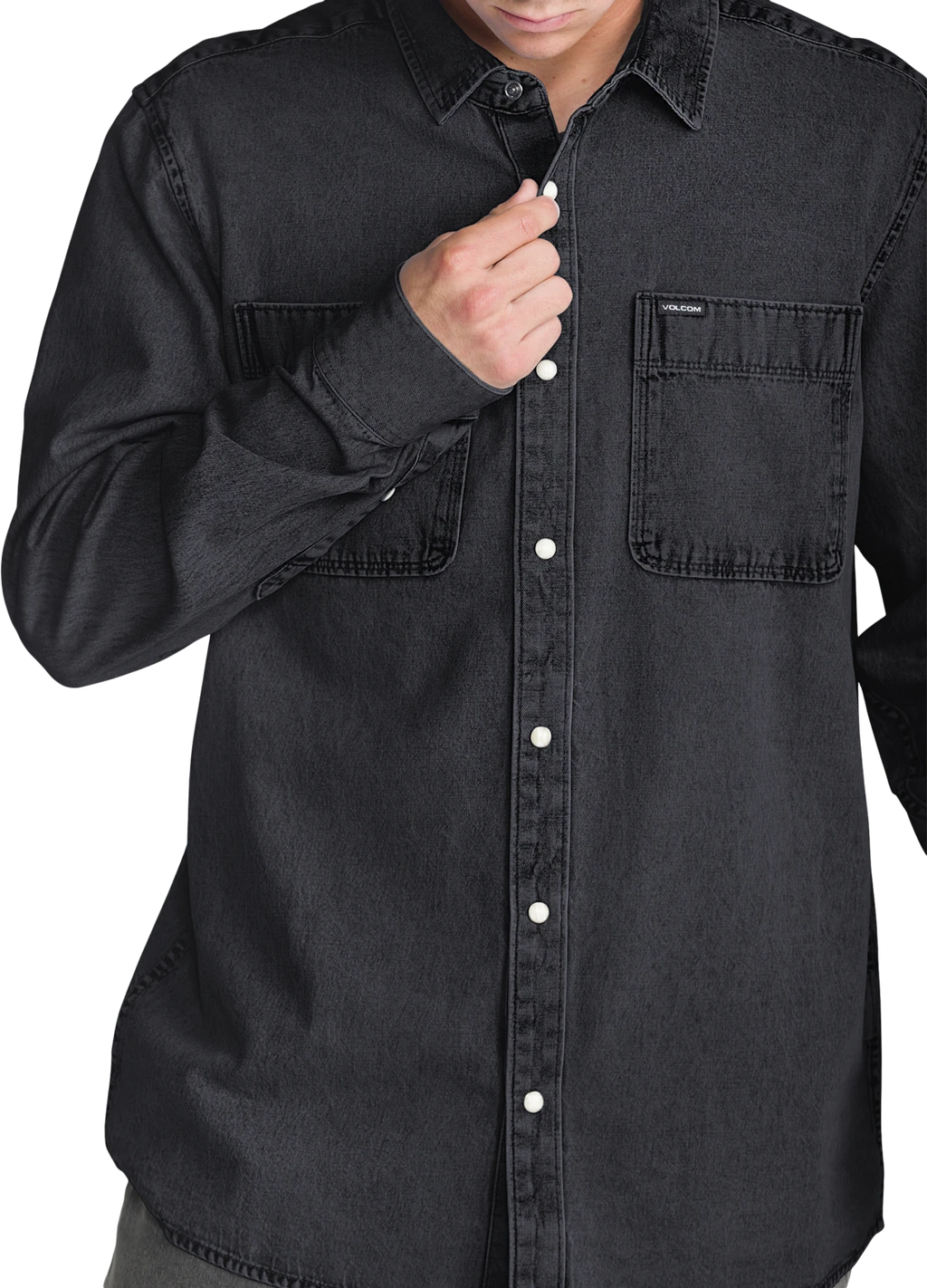 Volcom GOODWIN LS camisas hombre detail 2 | New Black