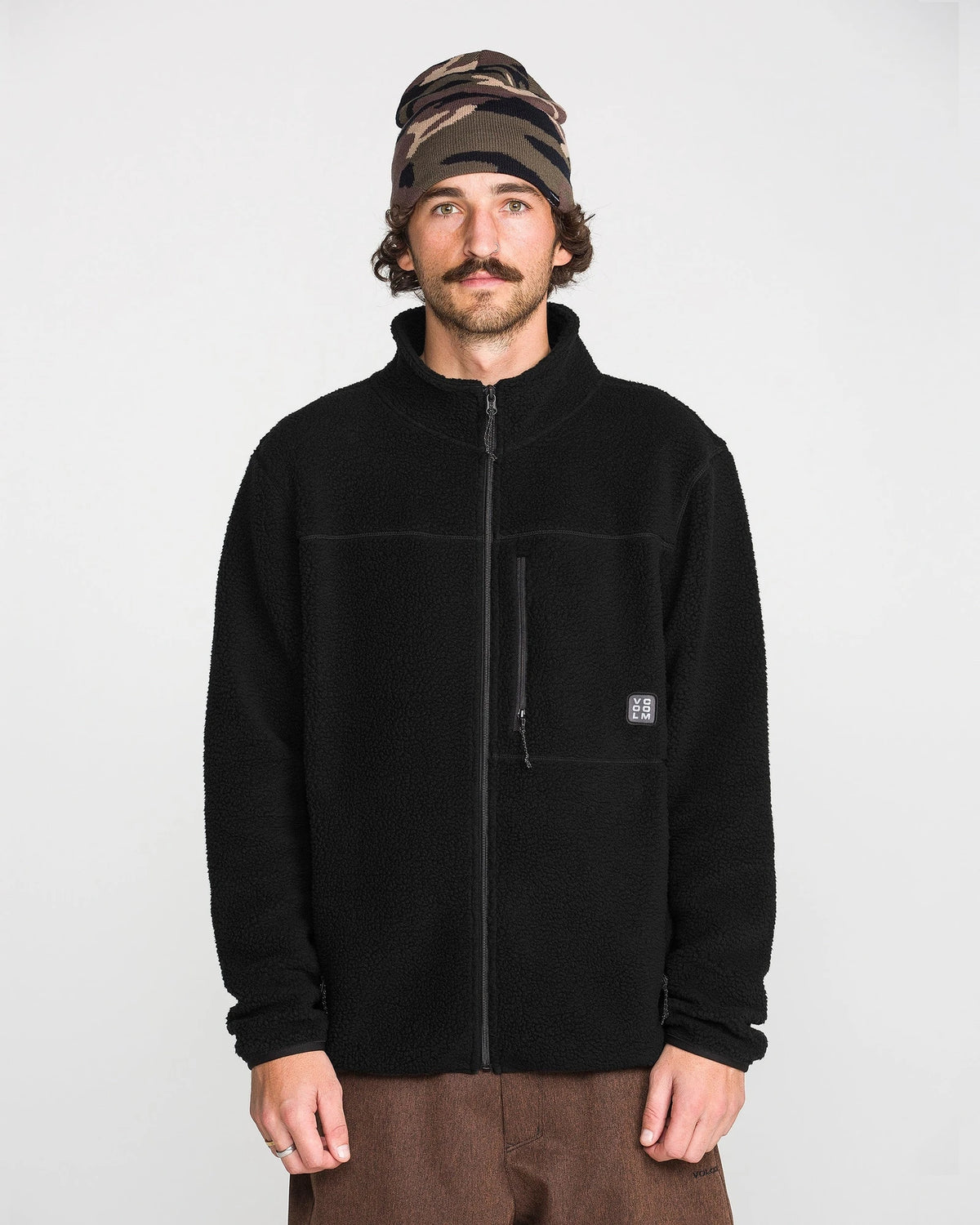 Volcom MEN'S NELSON SHERPA FULL ZIP sudadera hombre detail 3 | Black