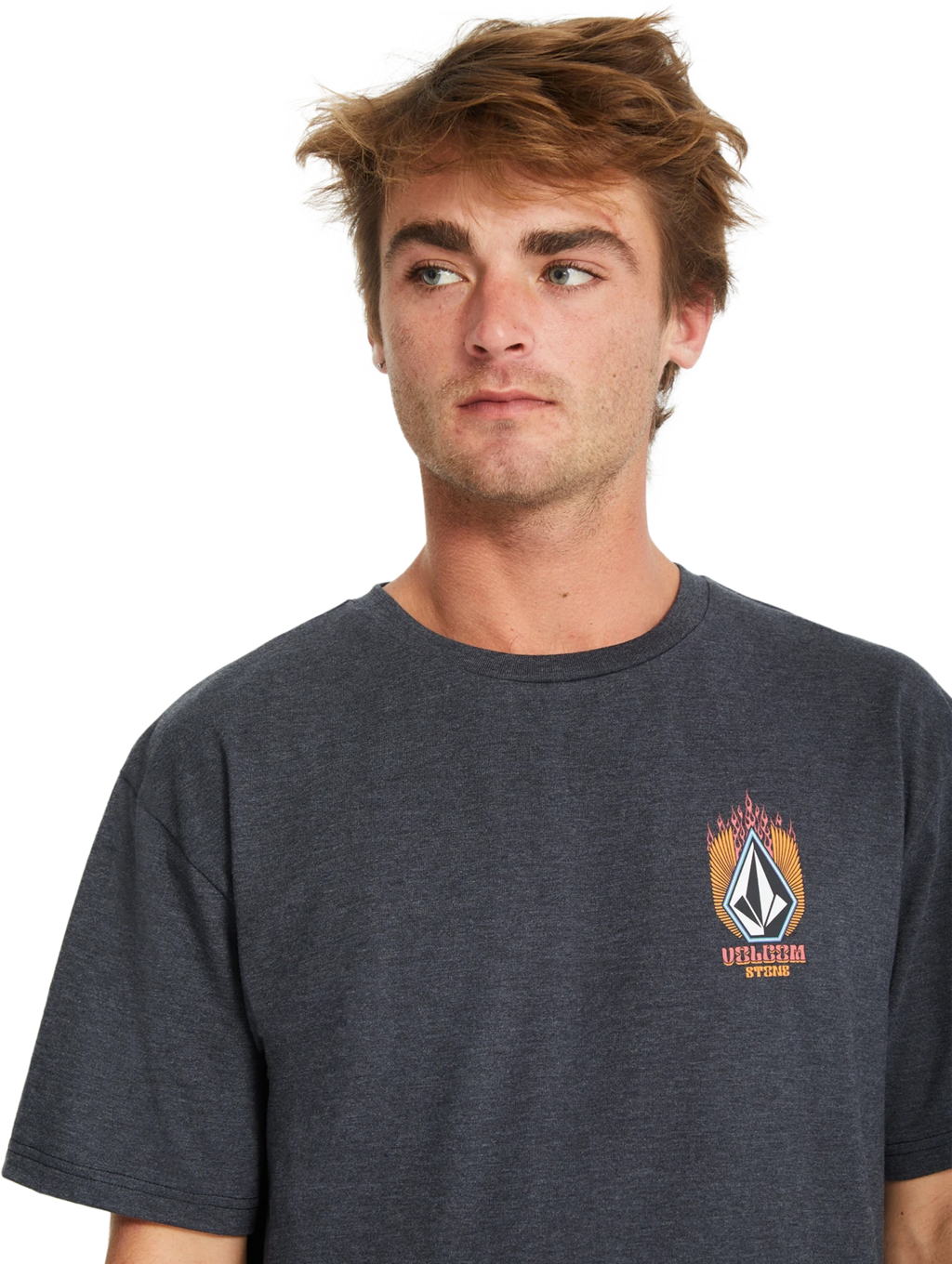 Volcom Draggin Stone Hth camiseta manga corta hombre detail 4 | HEATHER BLACK