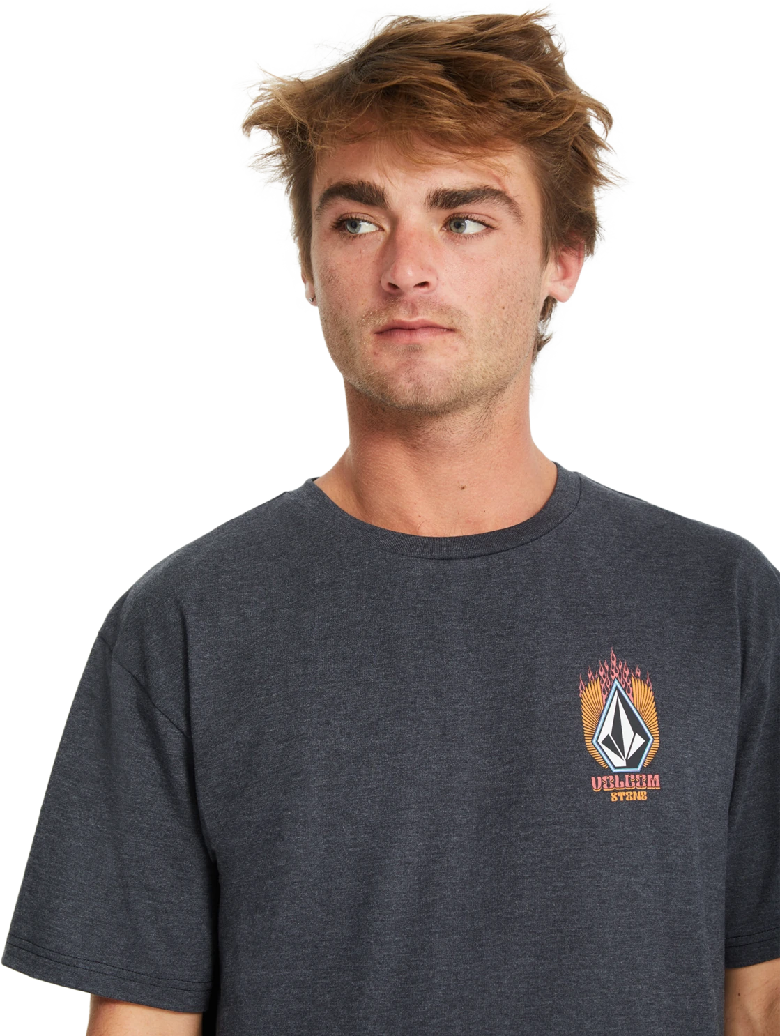 Volcom Draggin Stone Hth camiseta manga corta hombre detail 4 | HEATHER BLACK