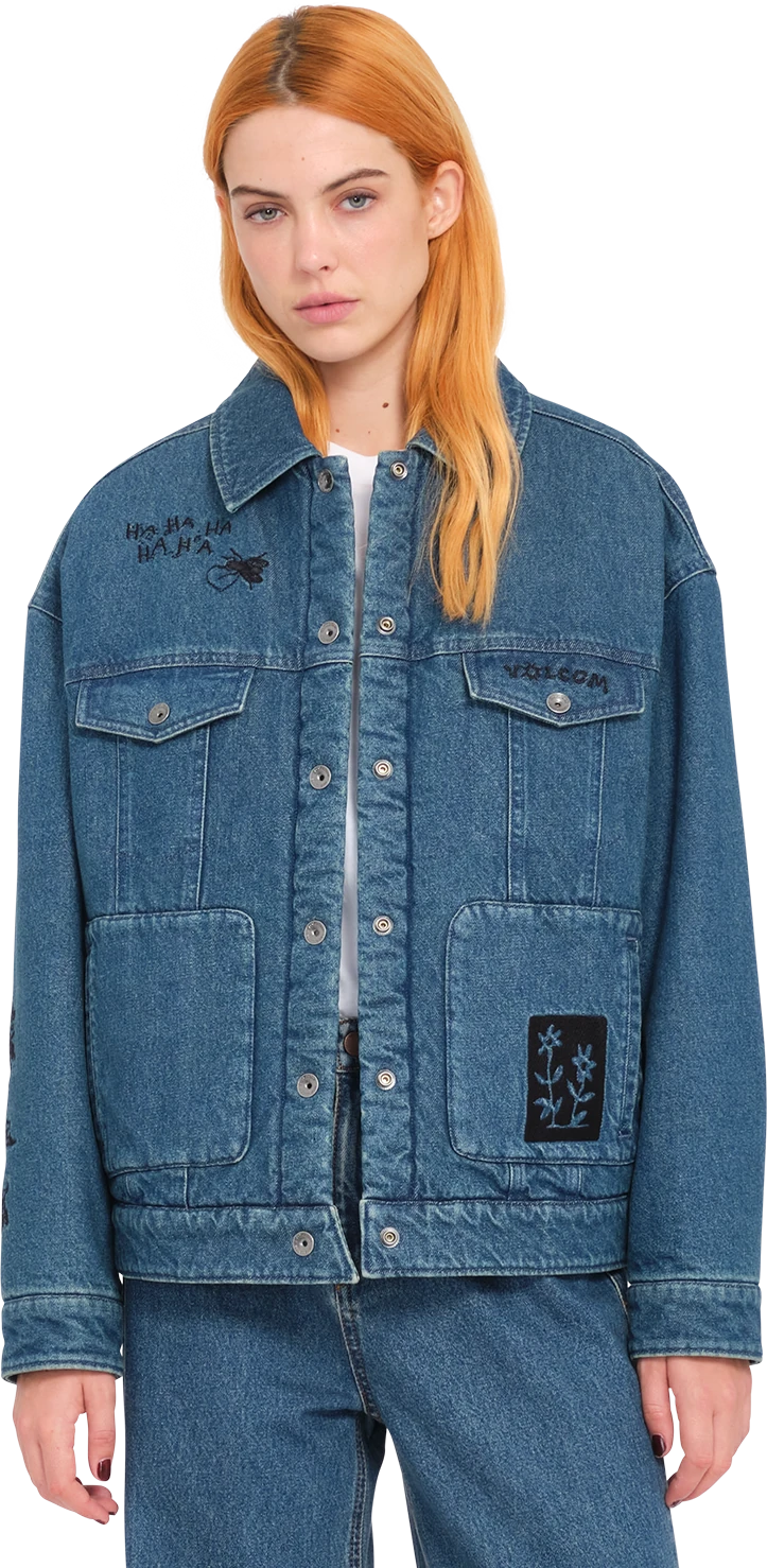 Volcom FA KEUTCHI DENIM JACKET chaquetas y abrigos mujer detail 2 | Vintage Marbled Indigo