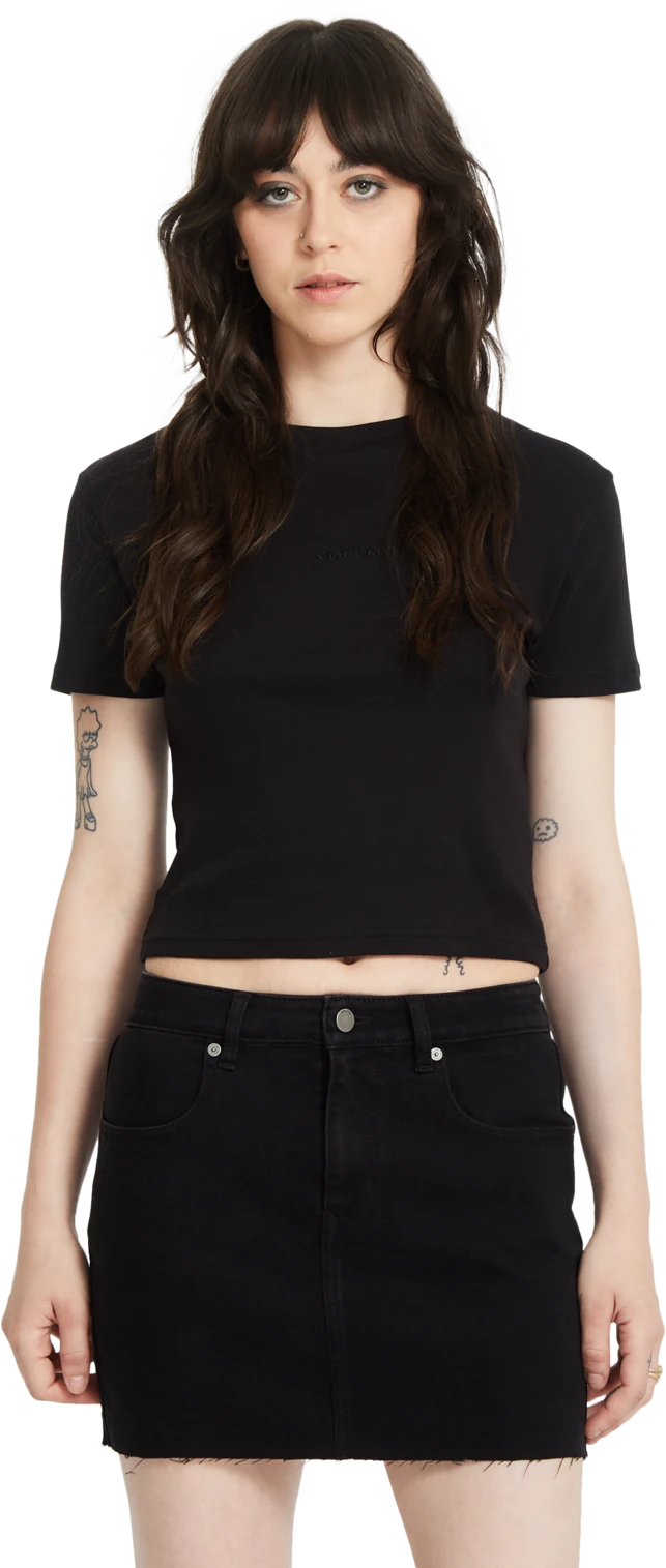 Volcom Volcomstone Tight Crop camiseta manga corta mujer | Black