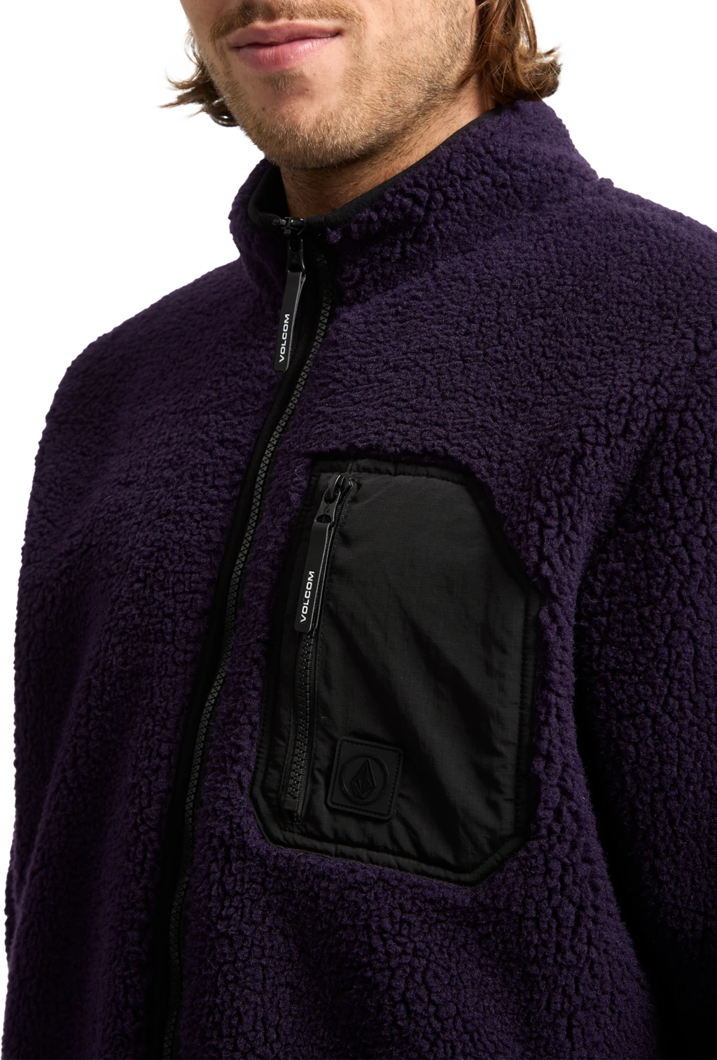 Volcom Muzzer Fuzzar sudadera con cremallera hombre detail 2 | Dark Purple