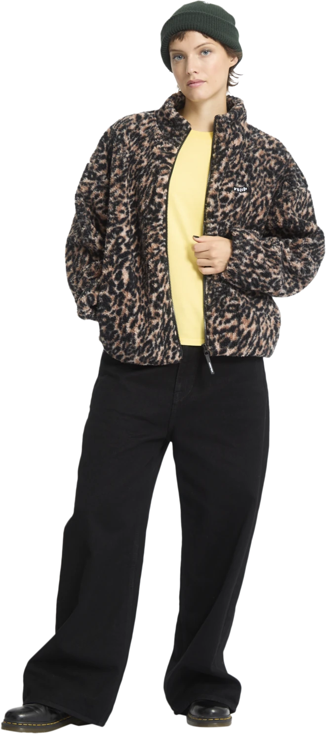 Volcom Wylding Out Sherpa sudadera con cremallera mujer detail 4 | Animal Print