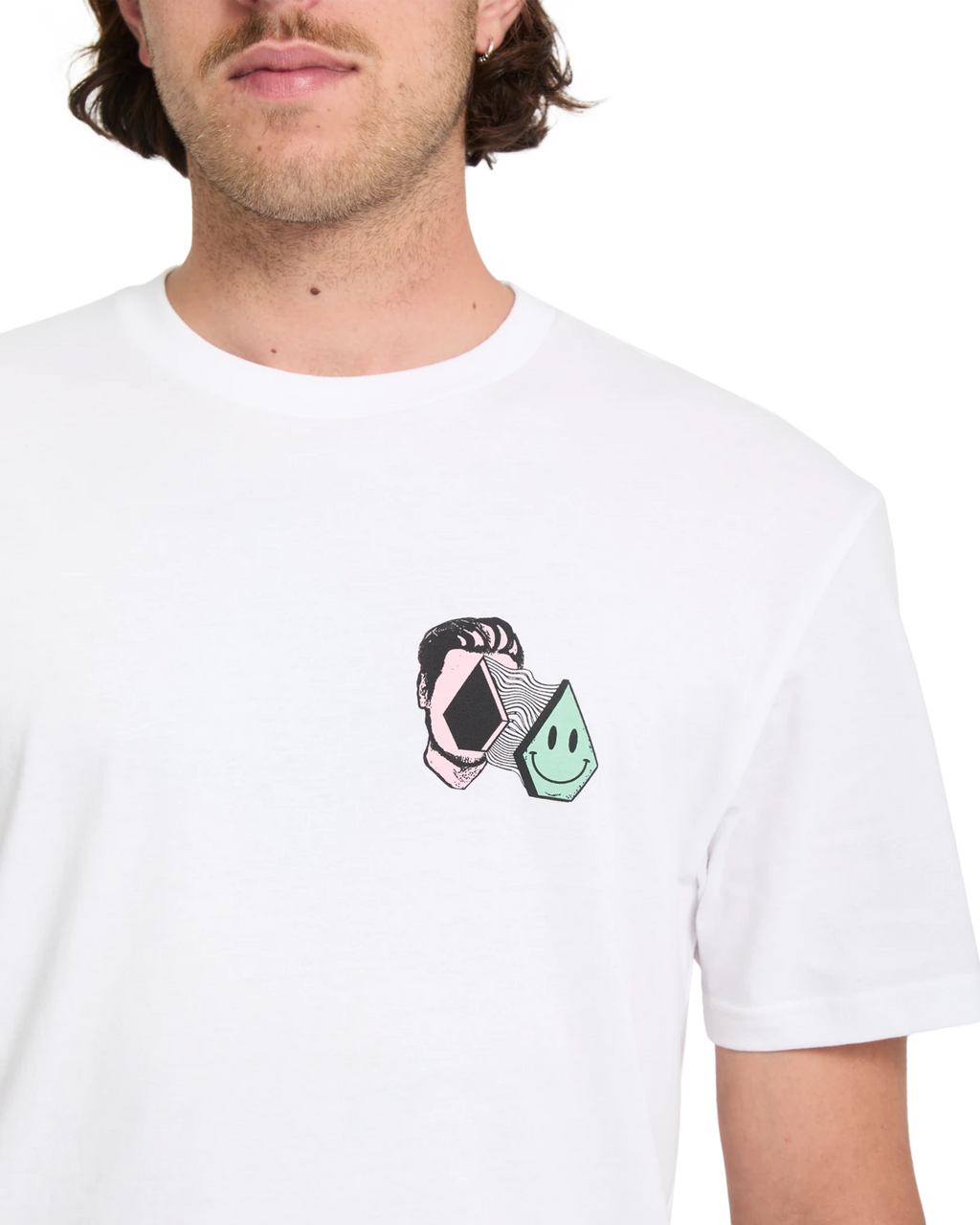 Volcom AURA BSC SST camiseta manga corta hombre detail 3 | White