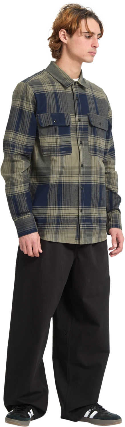 Volcom Parkstone LS camisa manga larga hombre detail 3 | Thyme Green