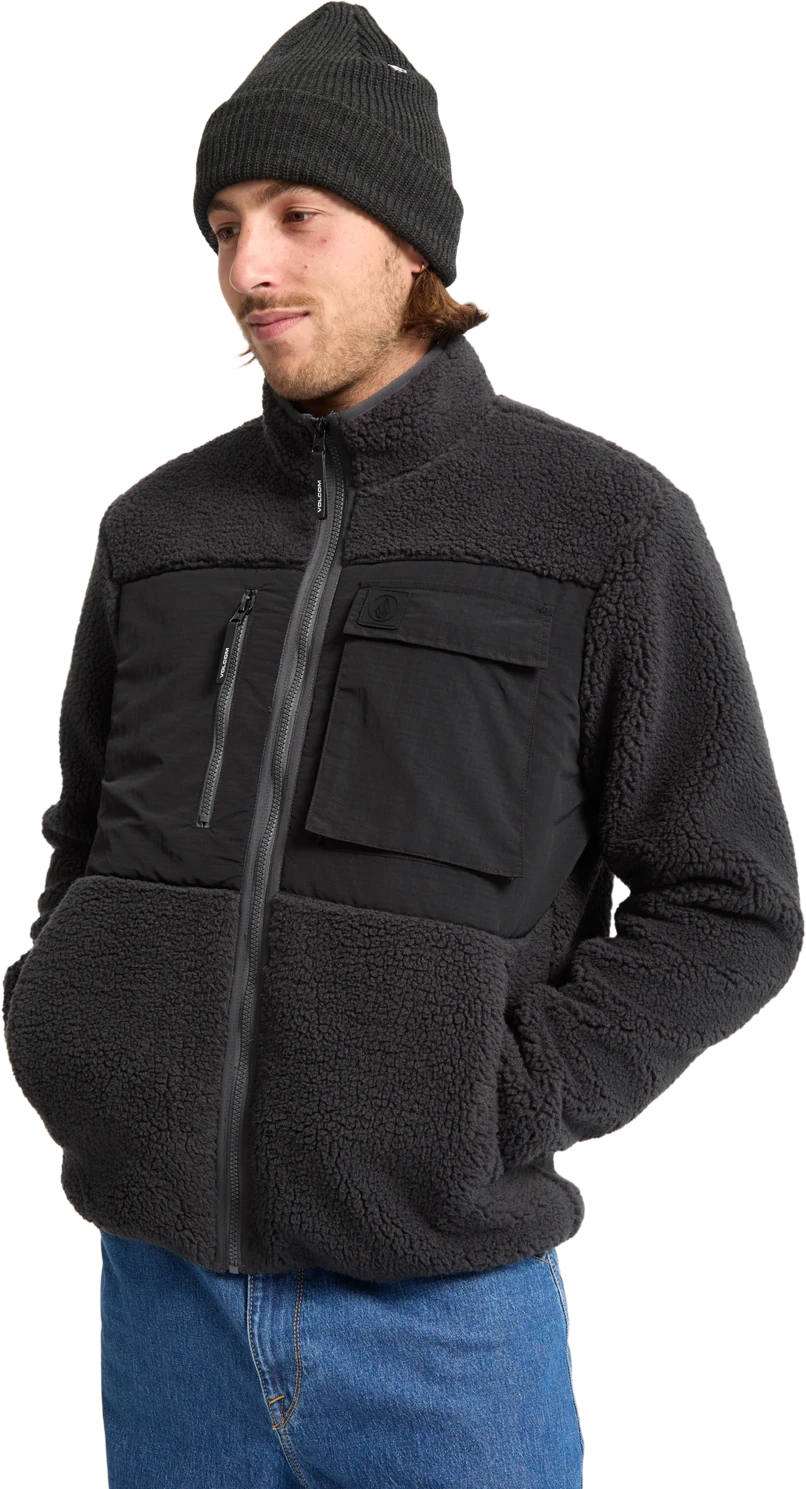 Volcom Storm Stone sudadera con capucha hombre detail 4 | Asphalt Black