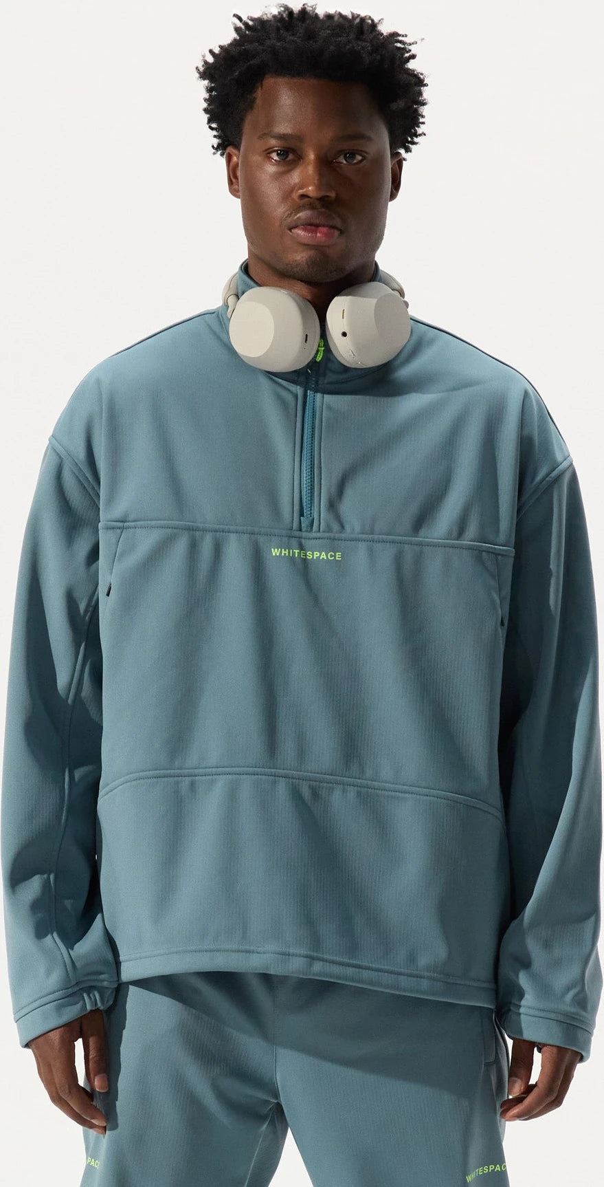 Whitespace QUARTER ZIP SOFTSHELL sudadera hombre detail 2 | Goblin Blue