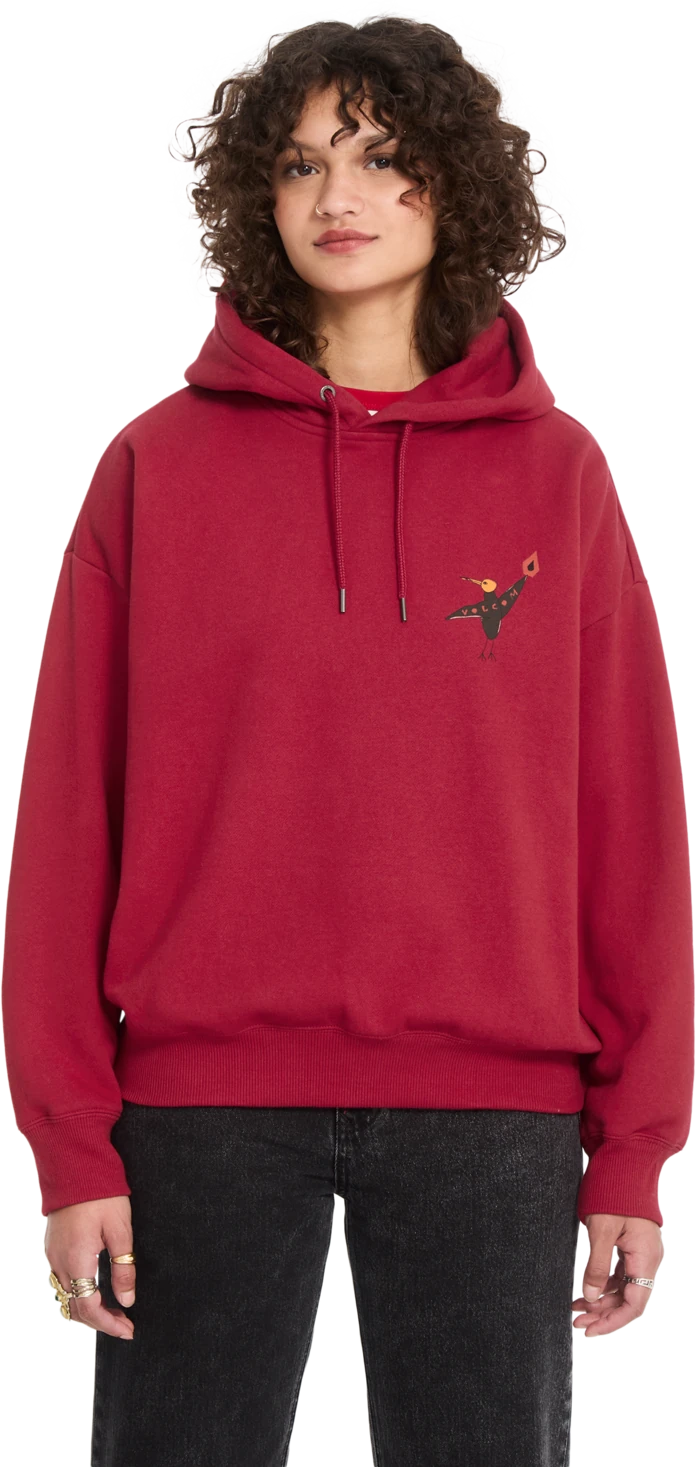 Volcom MOOVE ON PO sudadera con capucha mujer | Deep Red