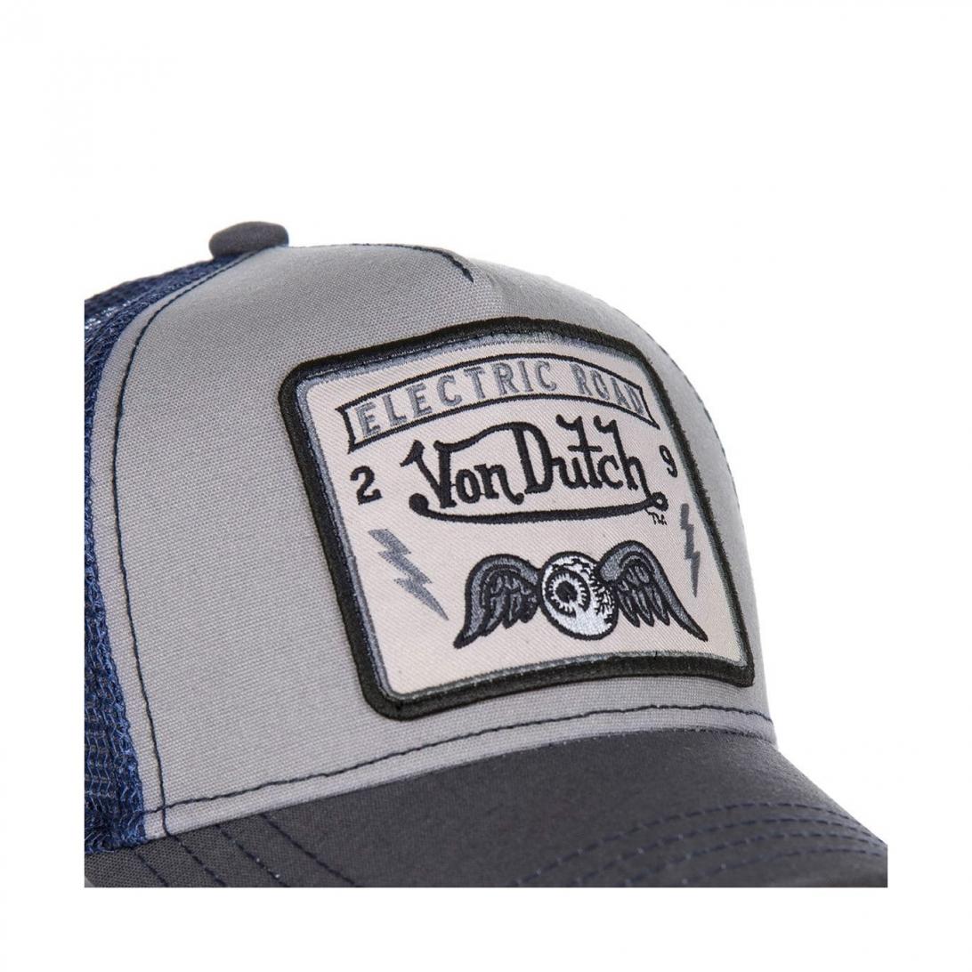 Cappellino da camionista blu Flying Eye quadrato 3B di Von Dutch Square