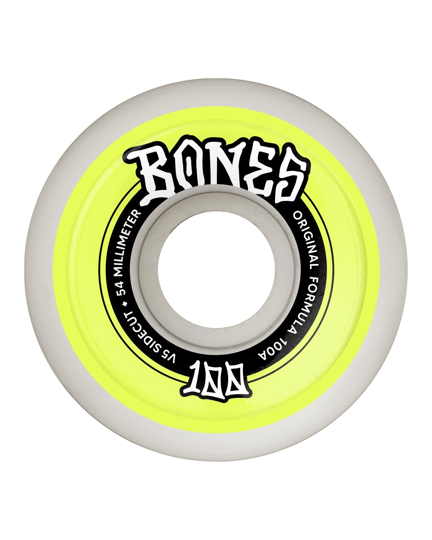 Bones Wheels OG Formula 100's V5 Sidecut 54mm White ruedas del monopatín detail 1 | White